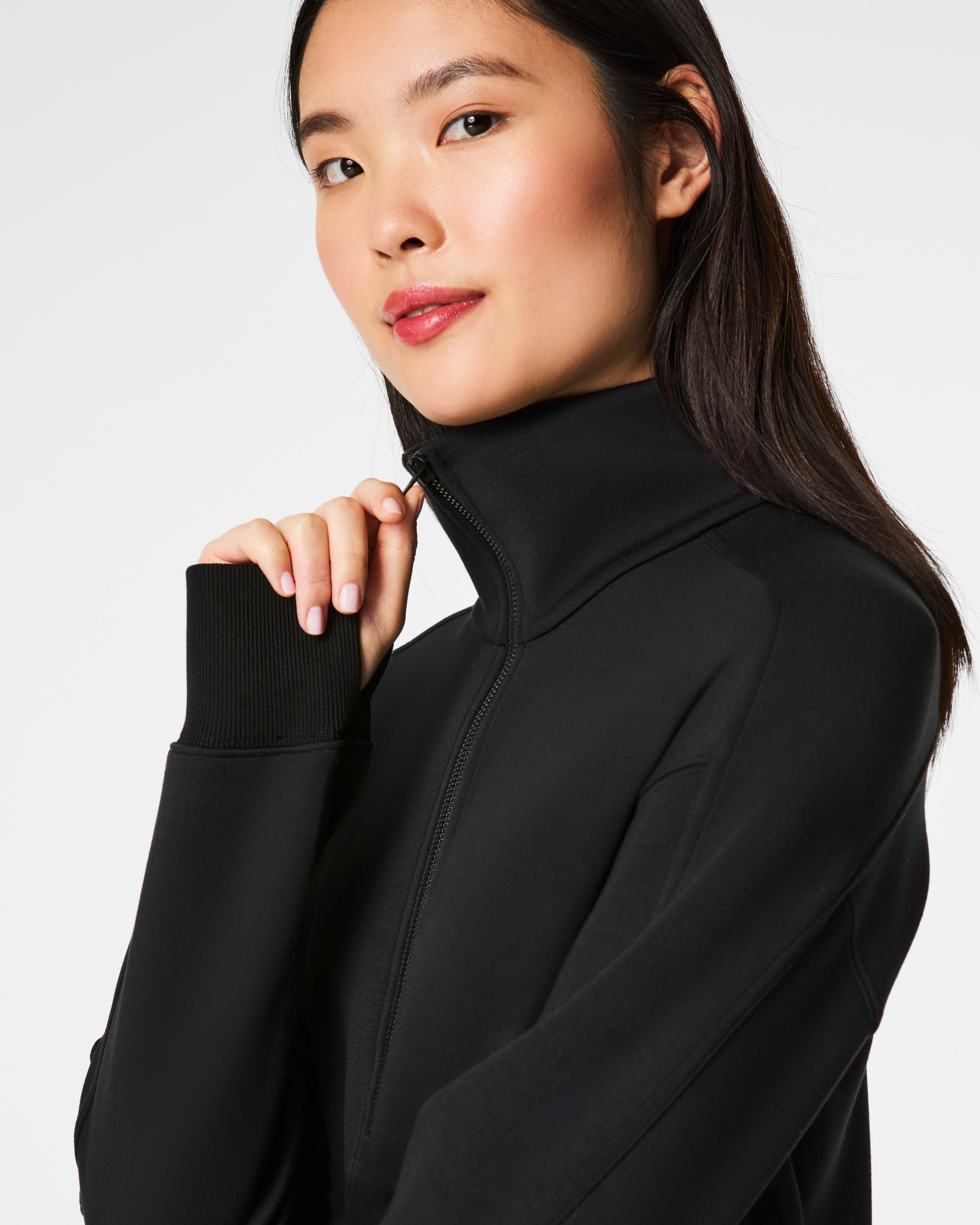 Luxe Half Zip Tunic Airy Soft Sweater Fit SPANX luxe-half-zip-tunic-airy-soft-sweater-fit-spanx