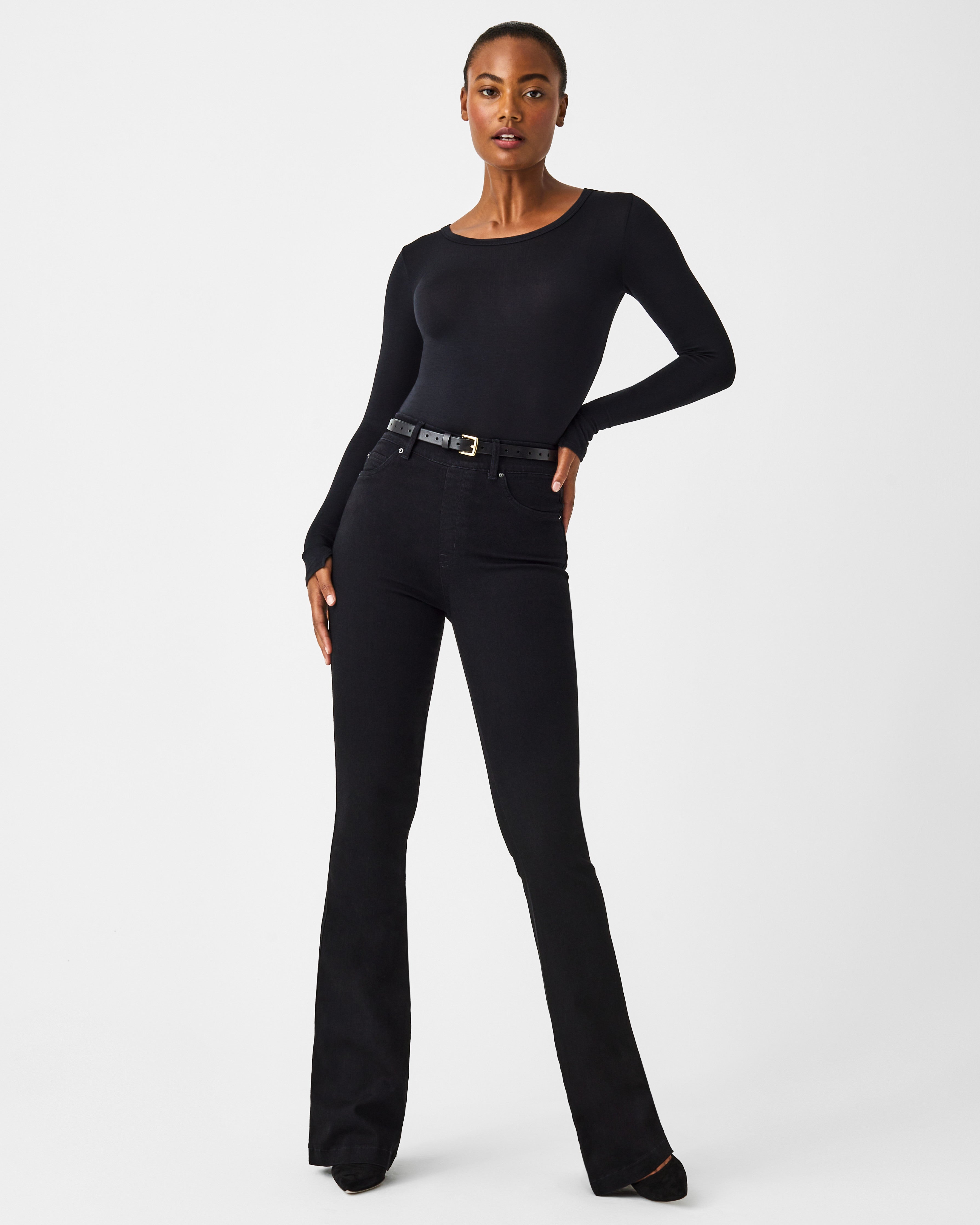 SPANX The Perfect Black Pant, Cropped Flare Classic Black SM - Regular at   Women's Clothing store