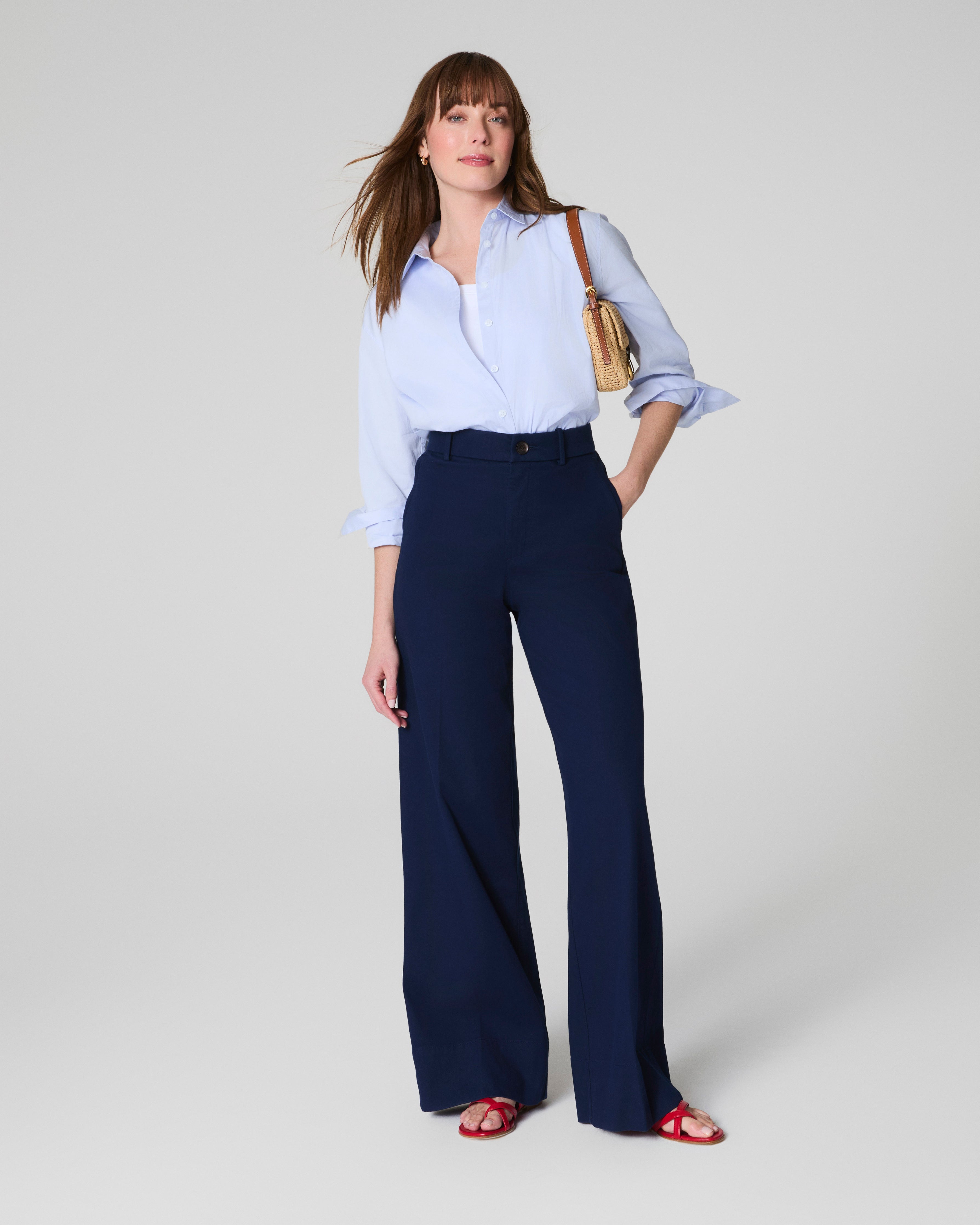 Twill Wide Leg Pant – Soft, Sleek Comfort | SPANX® Twill Wide Leg Pant – Soft, Sleek Comfort | SPANX®