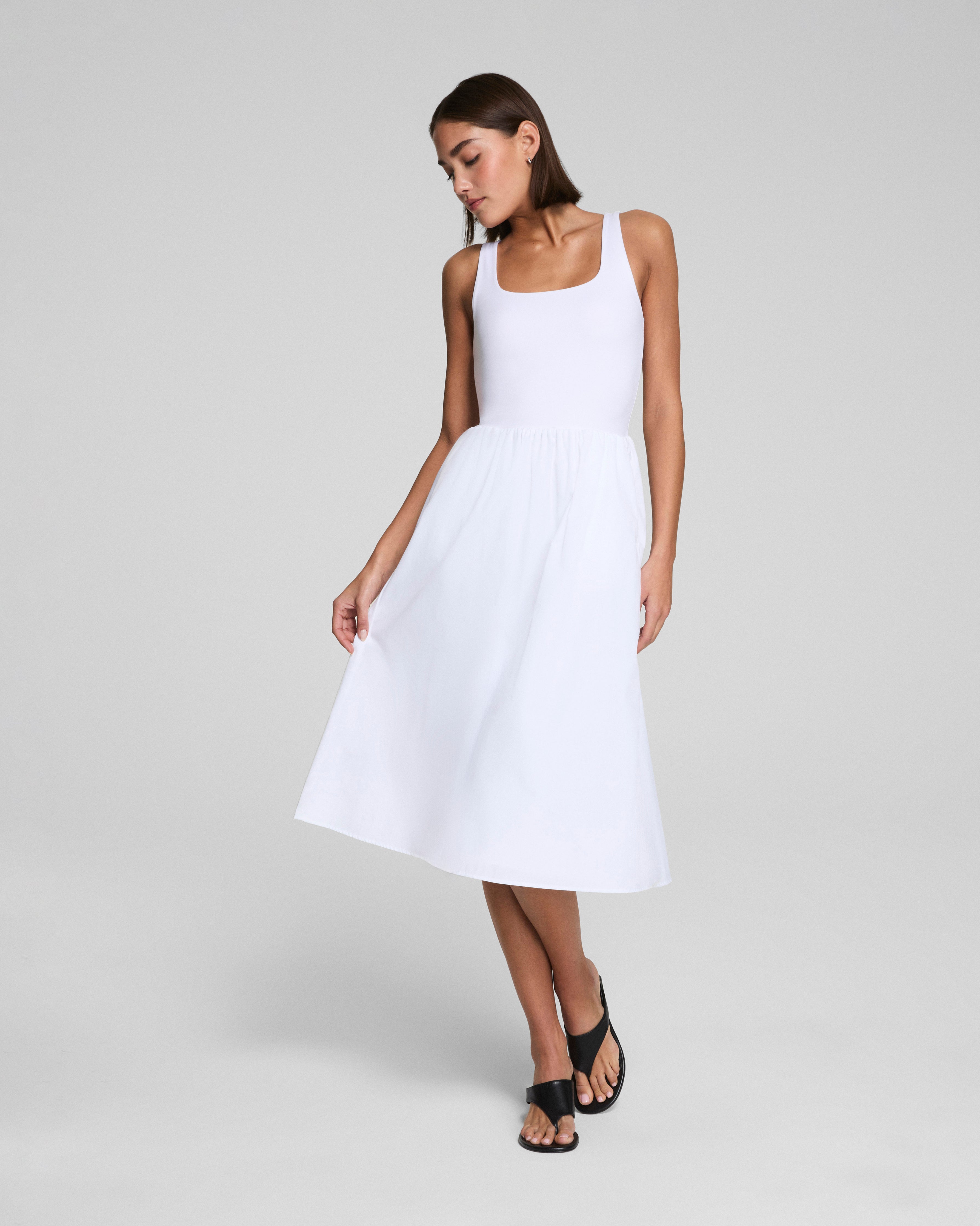 SPANXsmooth™ Jersey Scoop Neck Tank Midi Dress, White