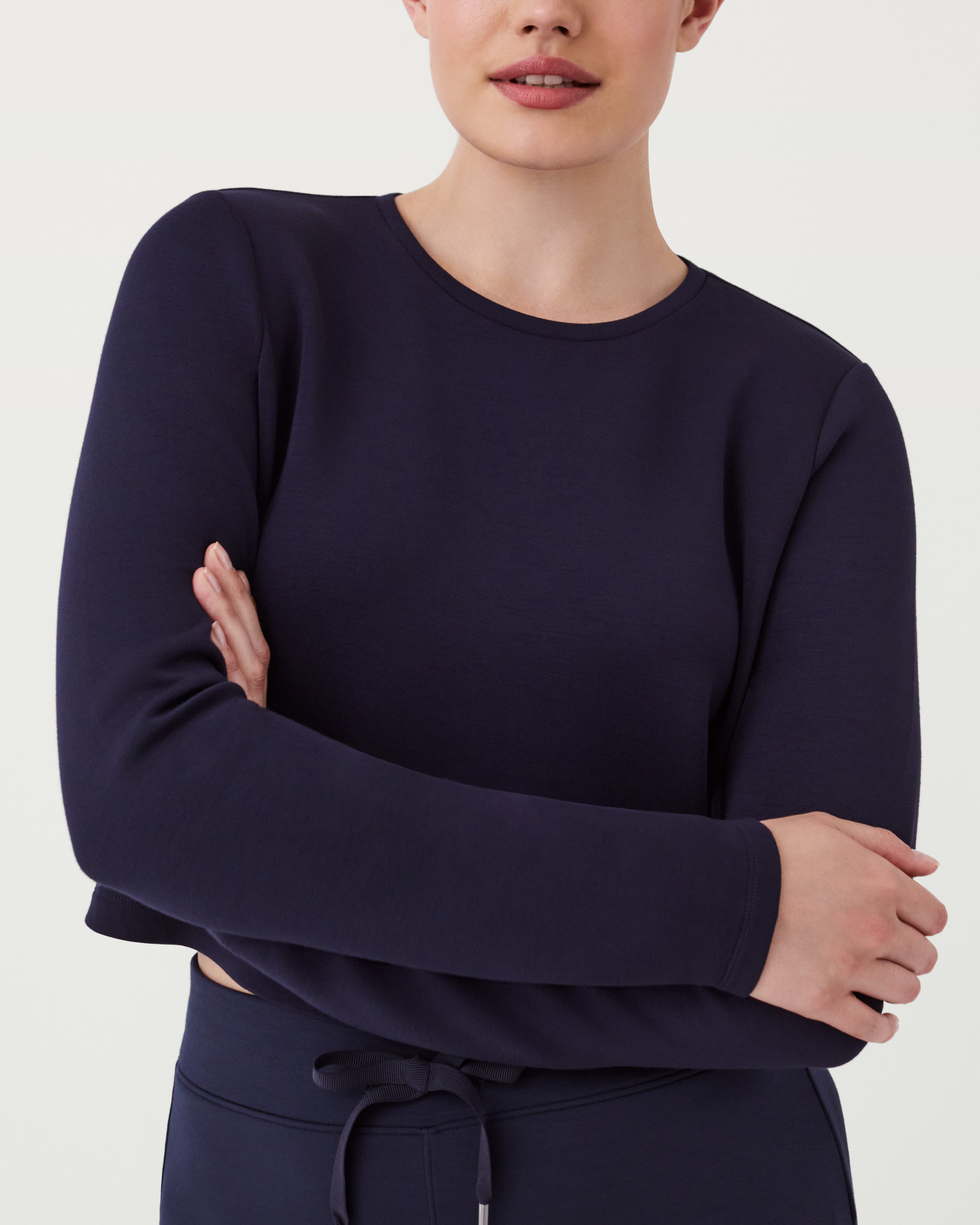 Spanx AirEssentials Cropped Long Sleeve Top-Powder – Adelaide's