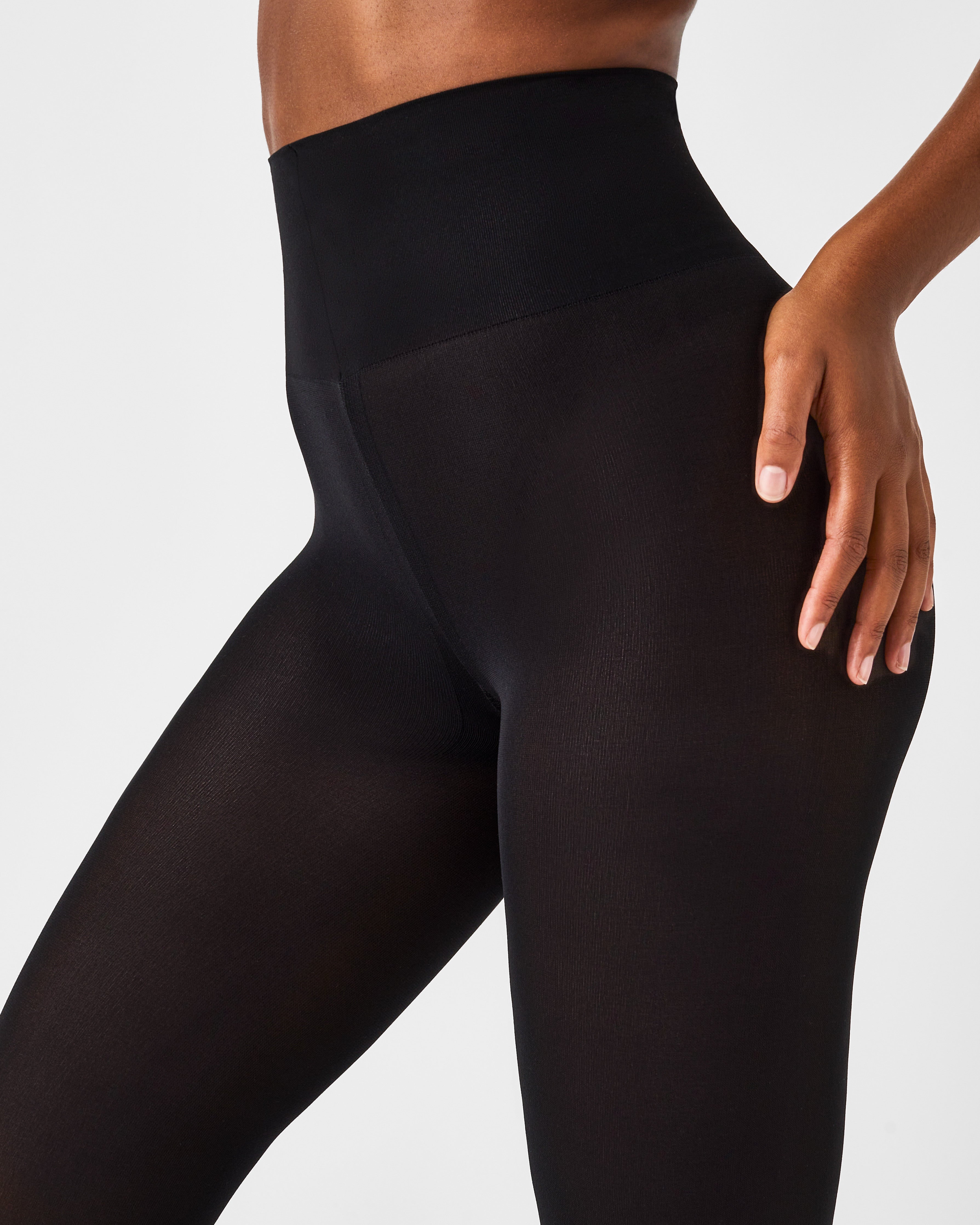 Spanx Tummy Shaping Tights destroyed plaid lace metallic shimmer black navy  A D