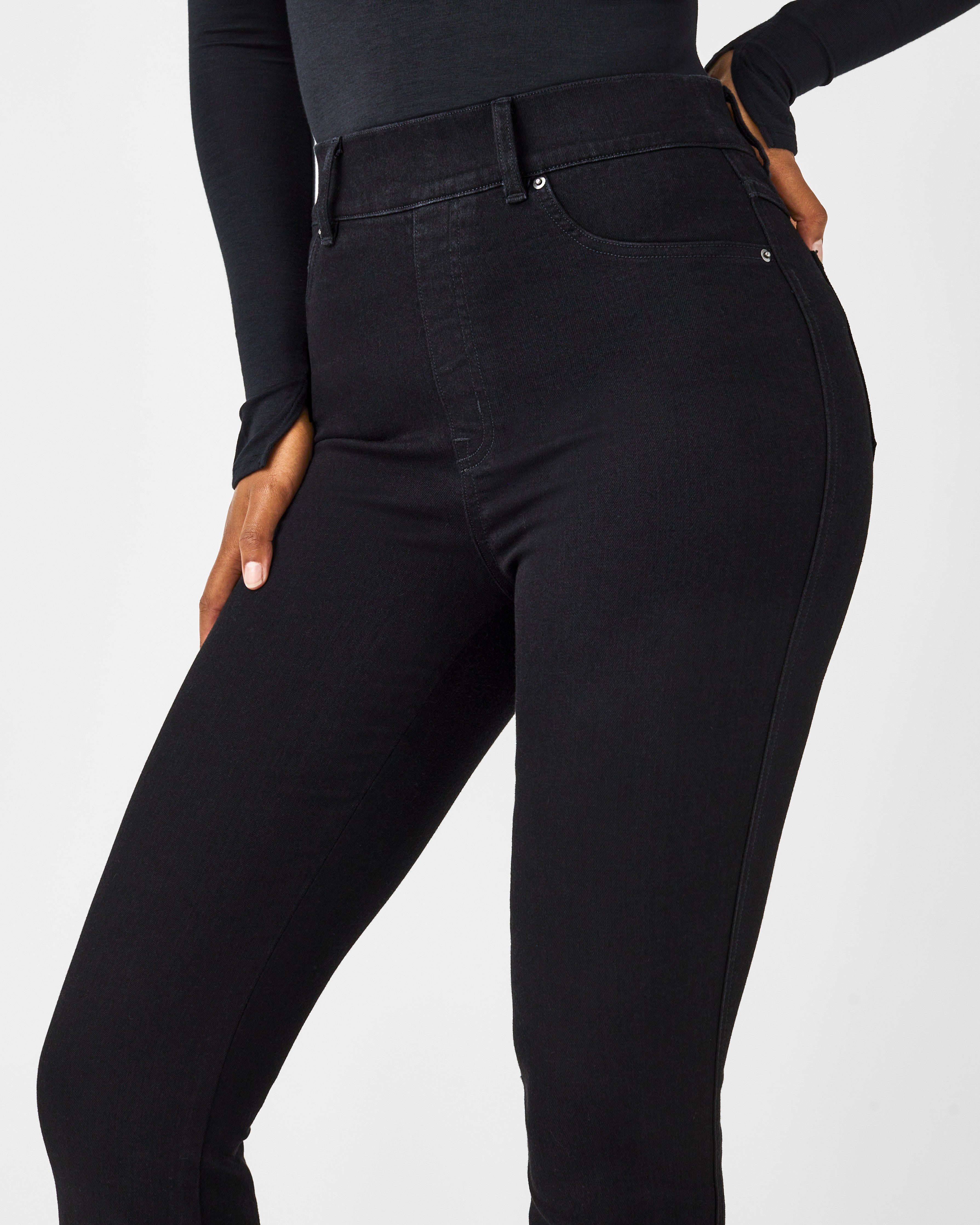 SPANX® Womens Cropped Flare Jean, 3X, Black Libya