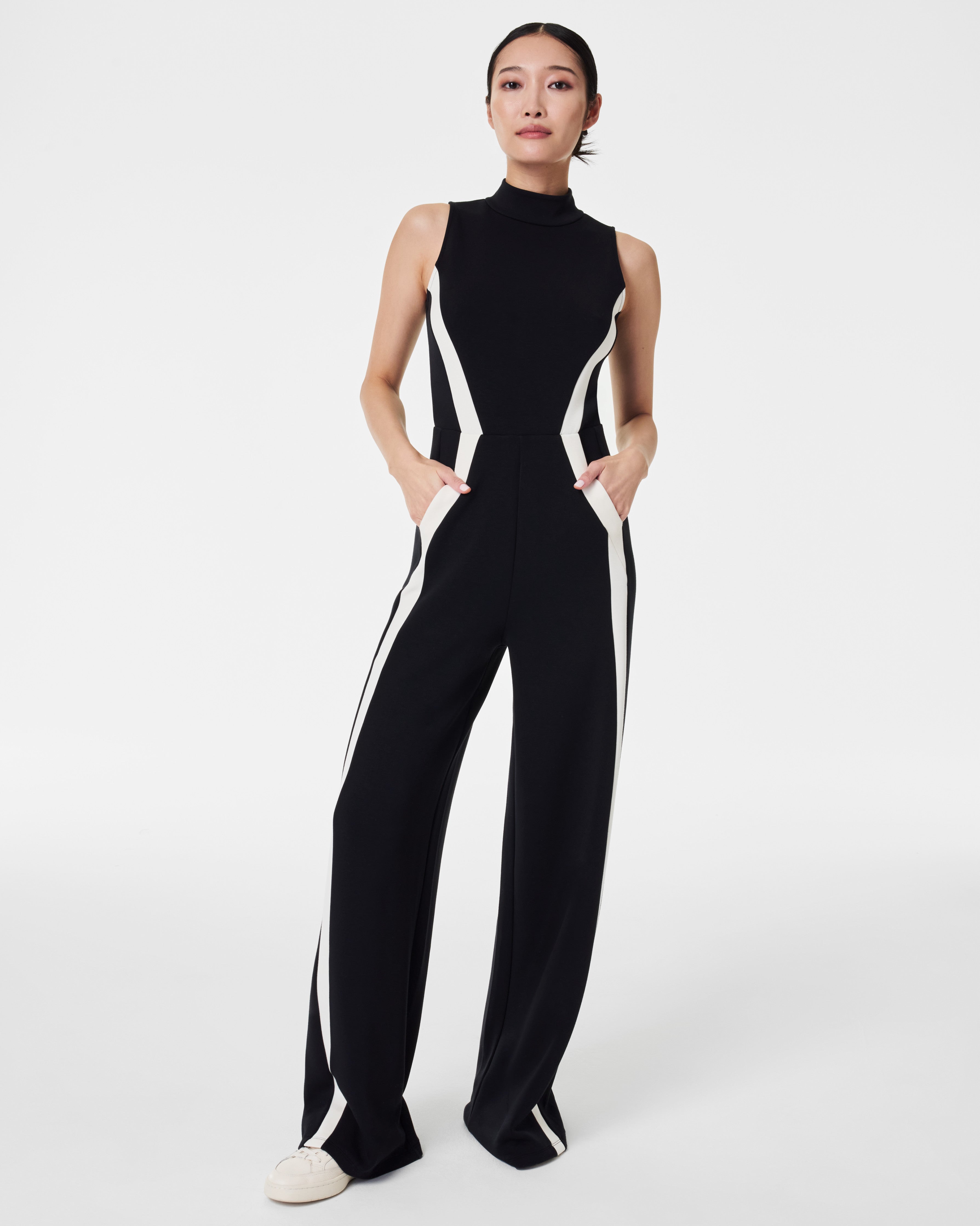 Three ways to style the @spanx AirEssentials Jumpsuit, which can easily be  dressed up or down. You can get 10% off + free shipping with t