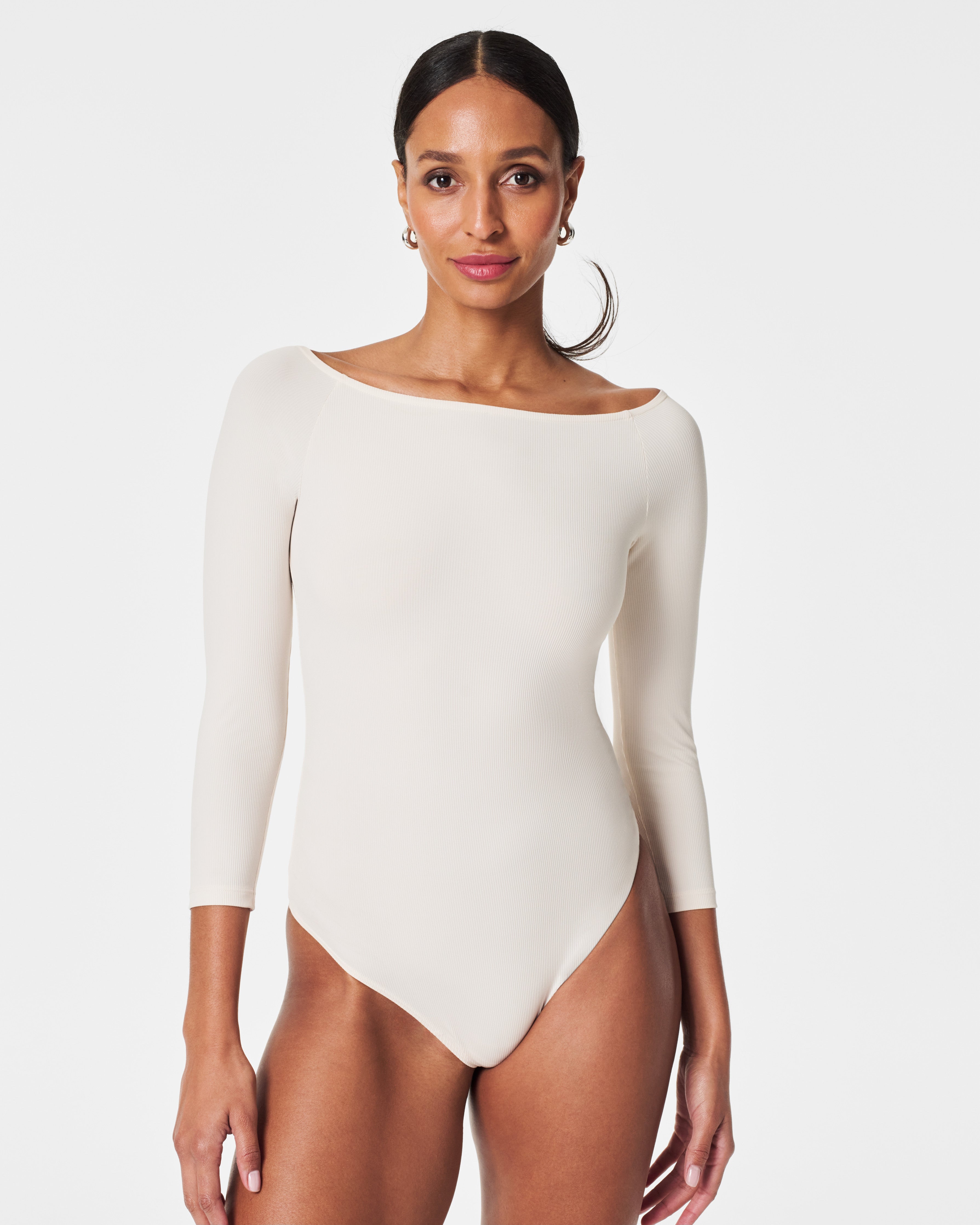 Spanx Suit Yourself Long Sleeve Turtleneck Bodysuit in White