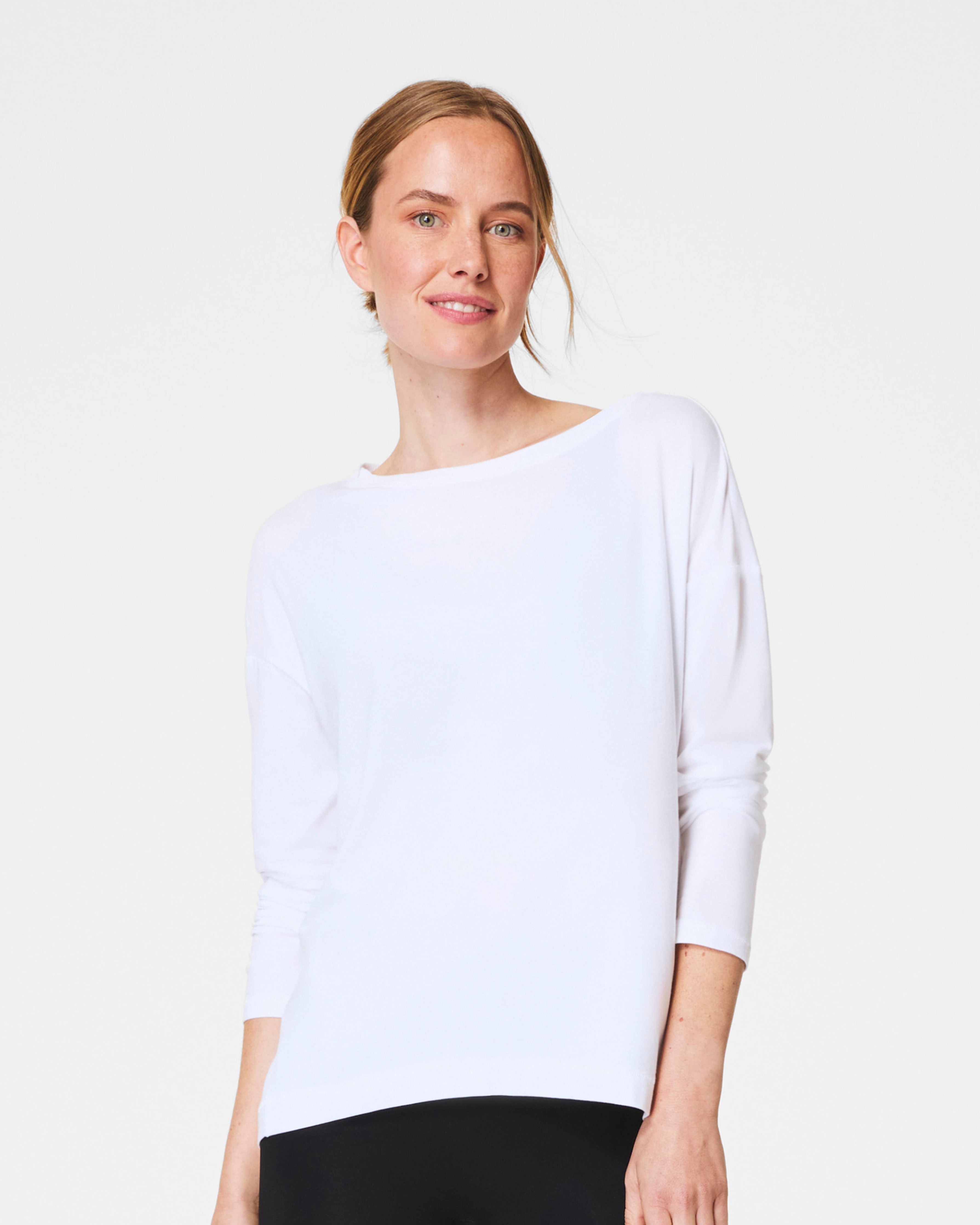 black blouse with sheer sleeves