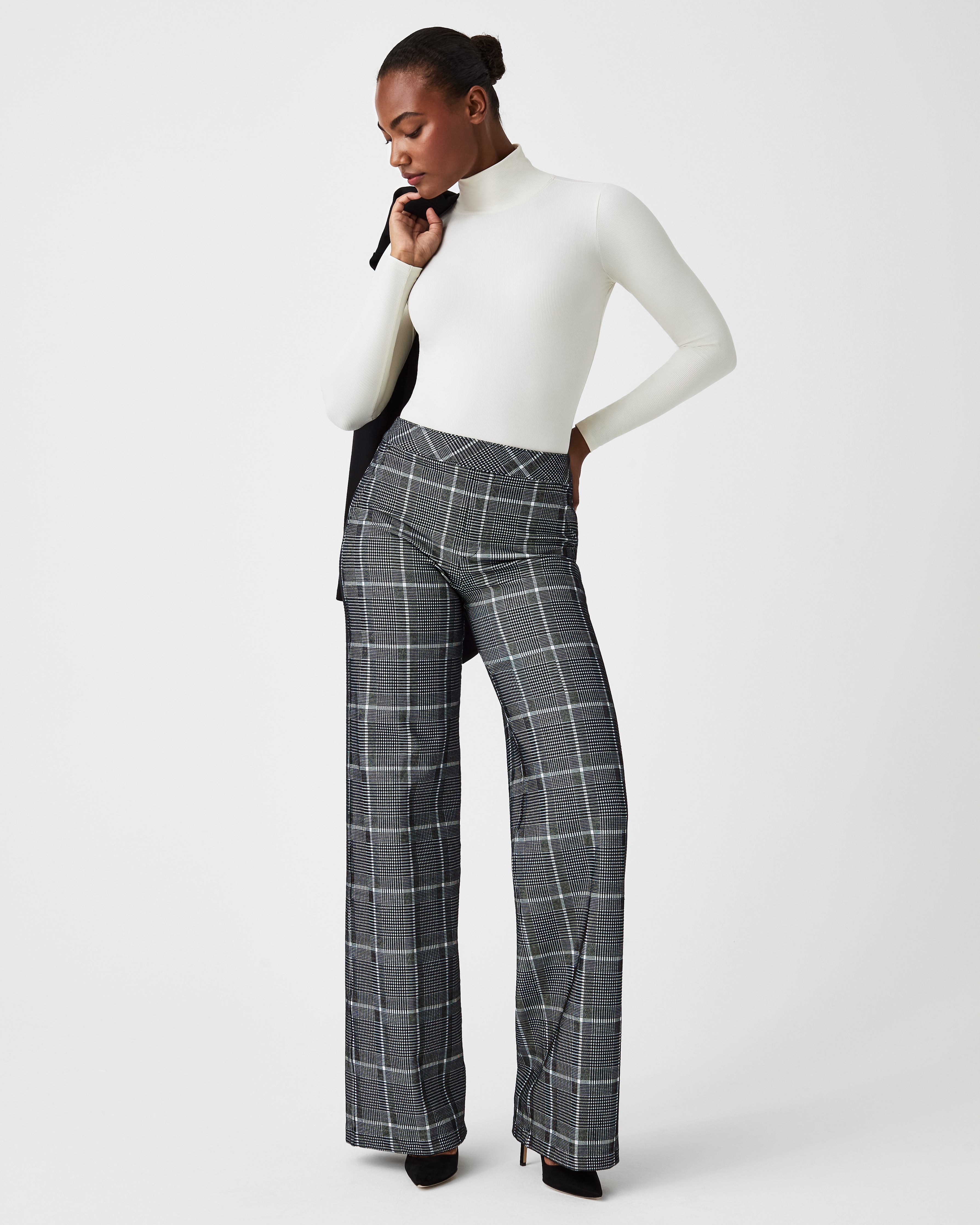 Zara checked wide leg trousers Clearance