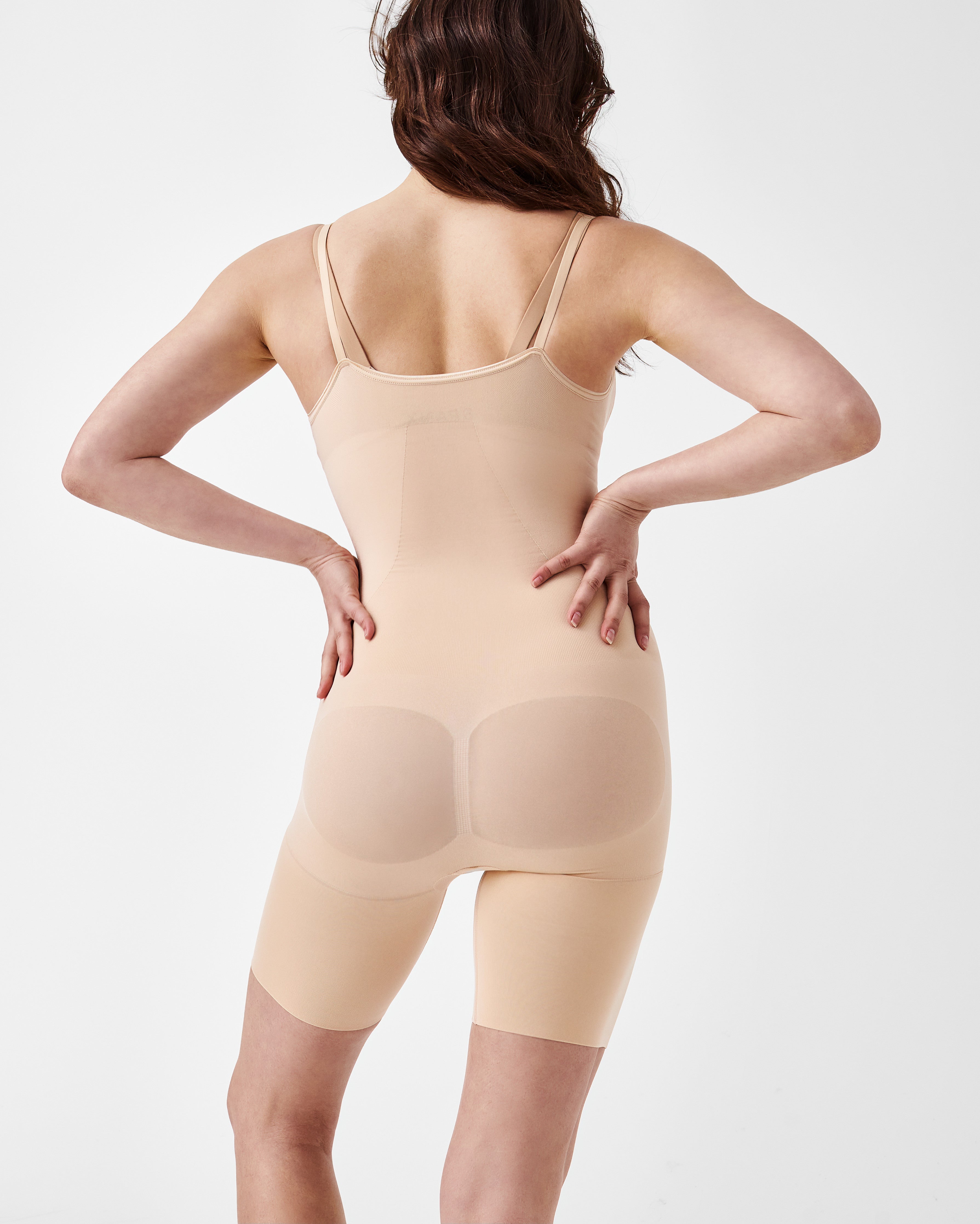 SPANX Shapewear for Women Tummy Control Power Series Open-Bust Mid-Thigh  Bodysuit (Regular and Plus Size) Soft Nude 3X - Regular