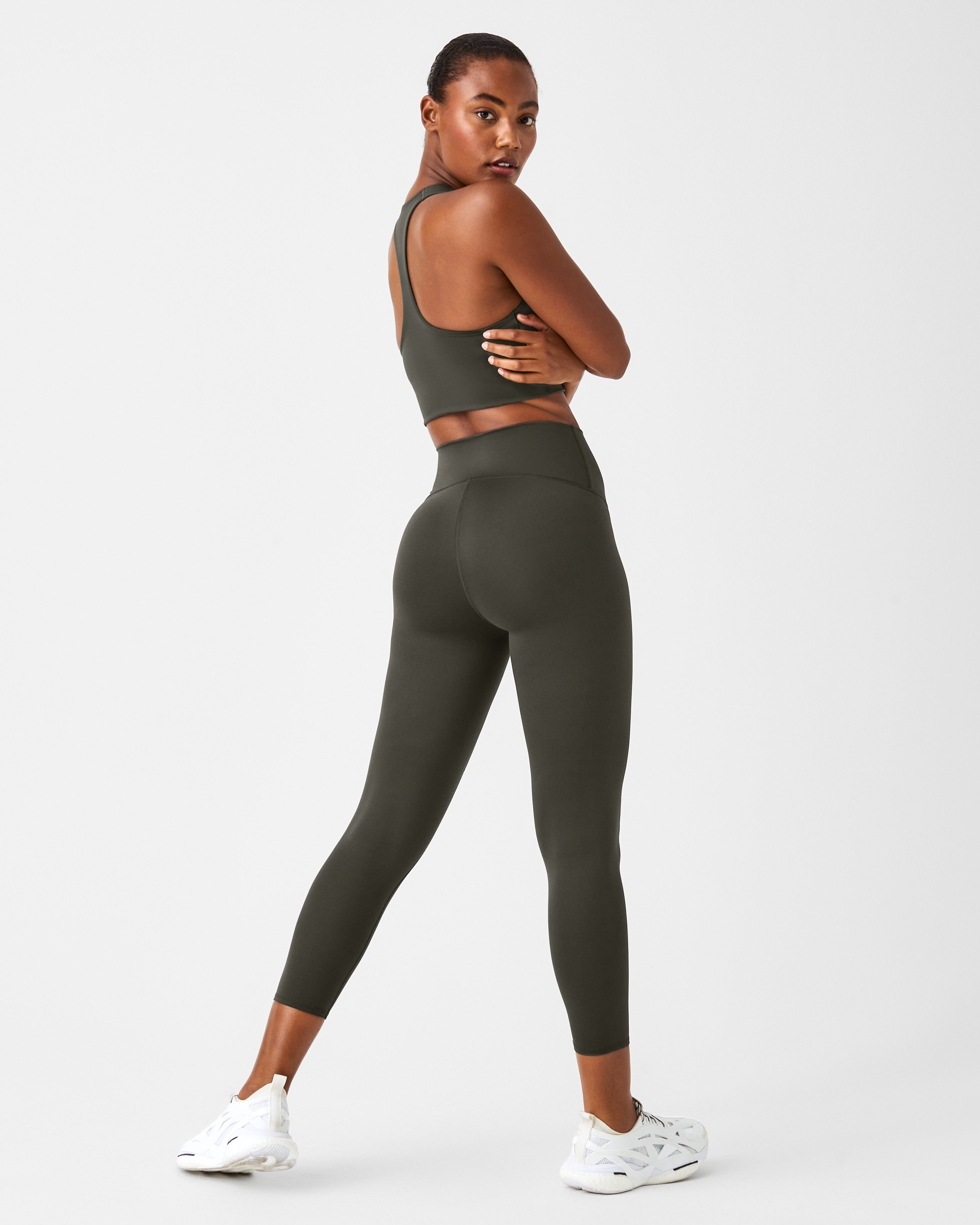Spanx Womens L Black High Rise Leggings 25 Capris Athletic Gym