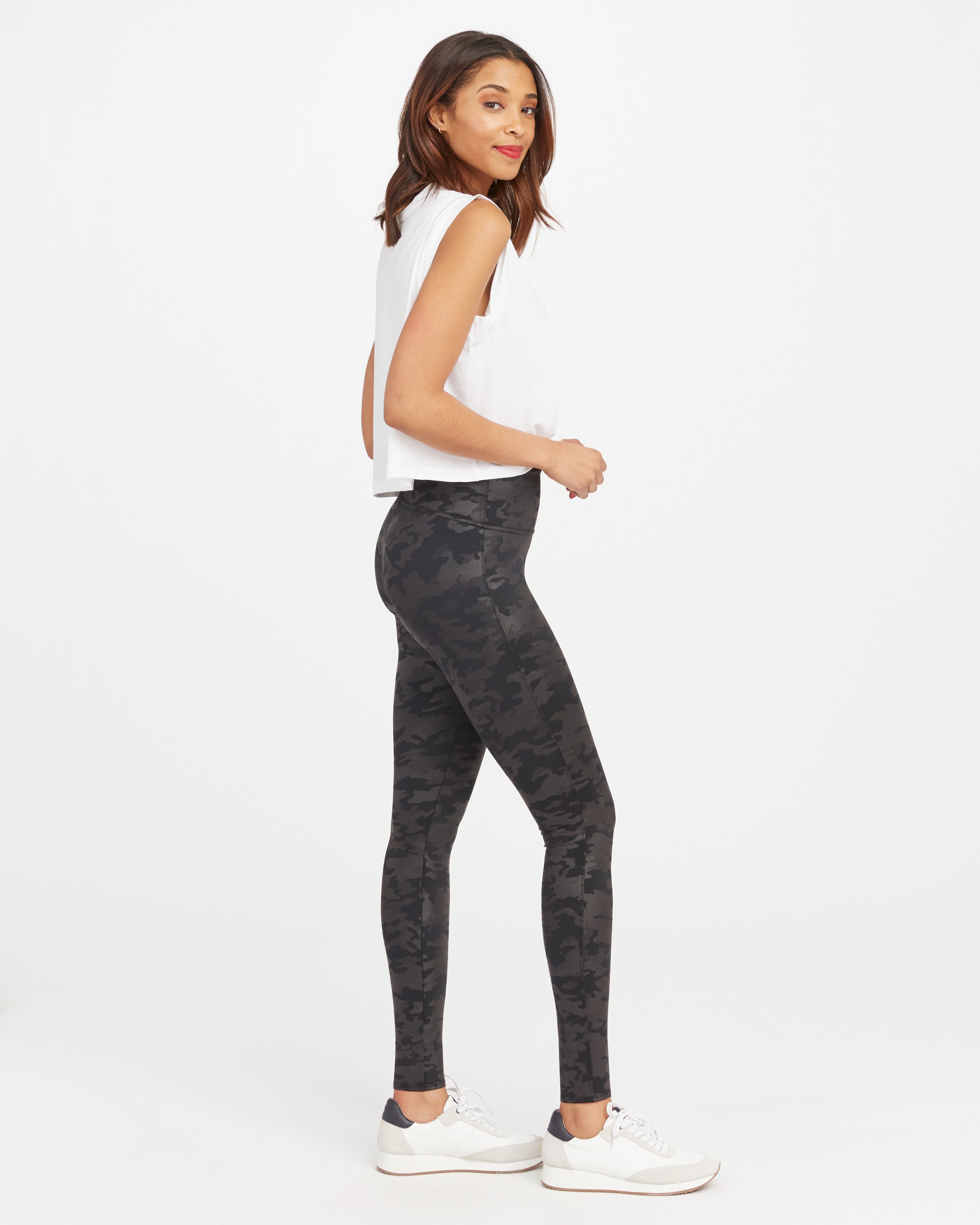 SPANX Camouflage Print Twill Joggers - Black for Women