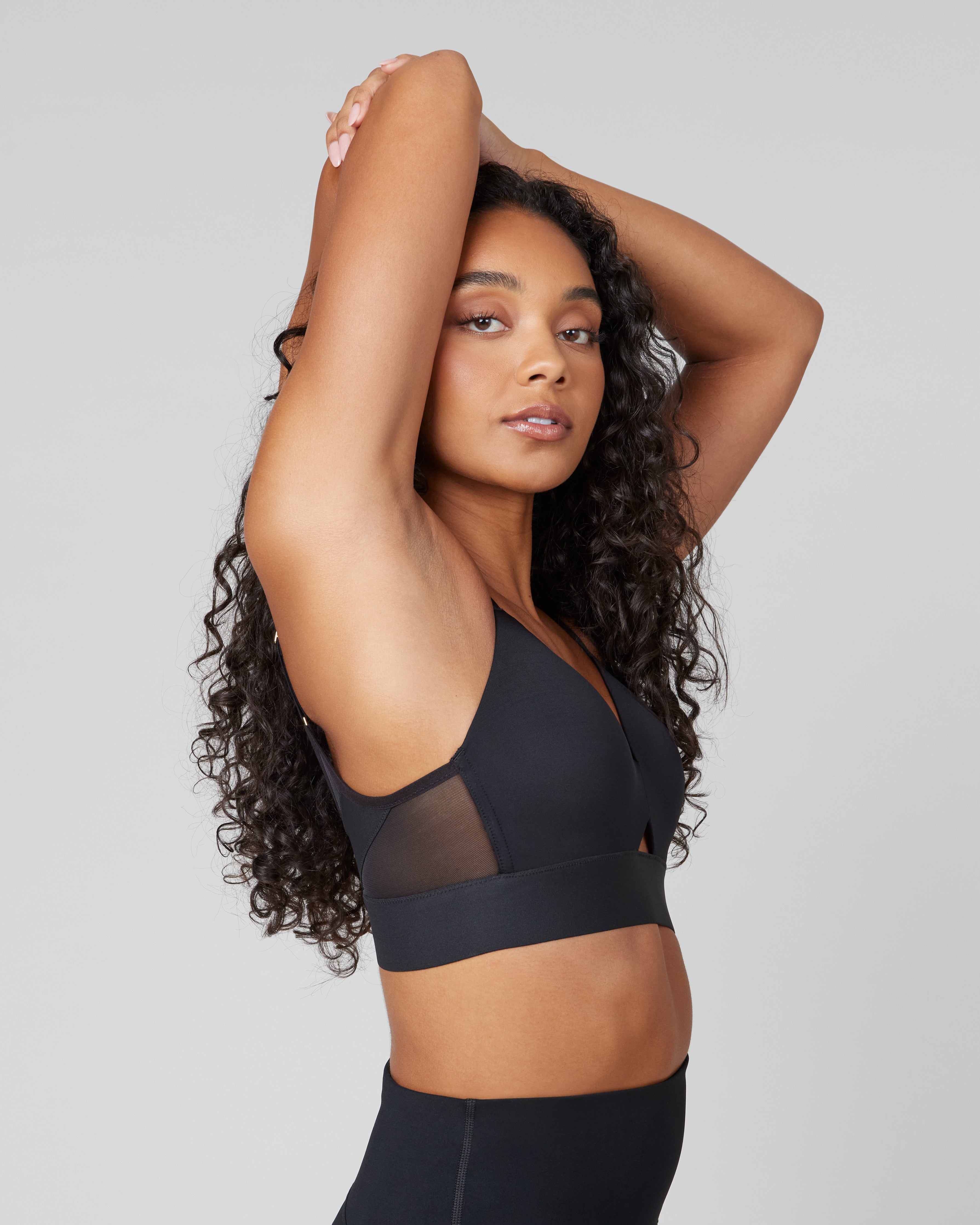 Soft Touch Light Sports Bra, Faux Leather Effect