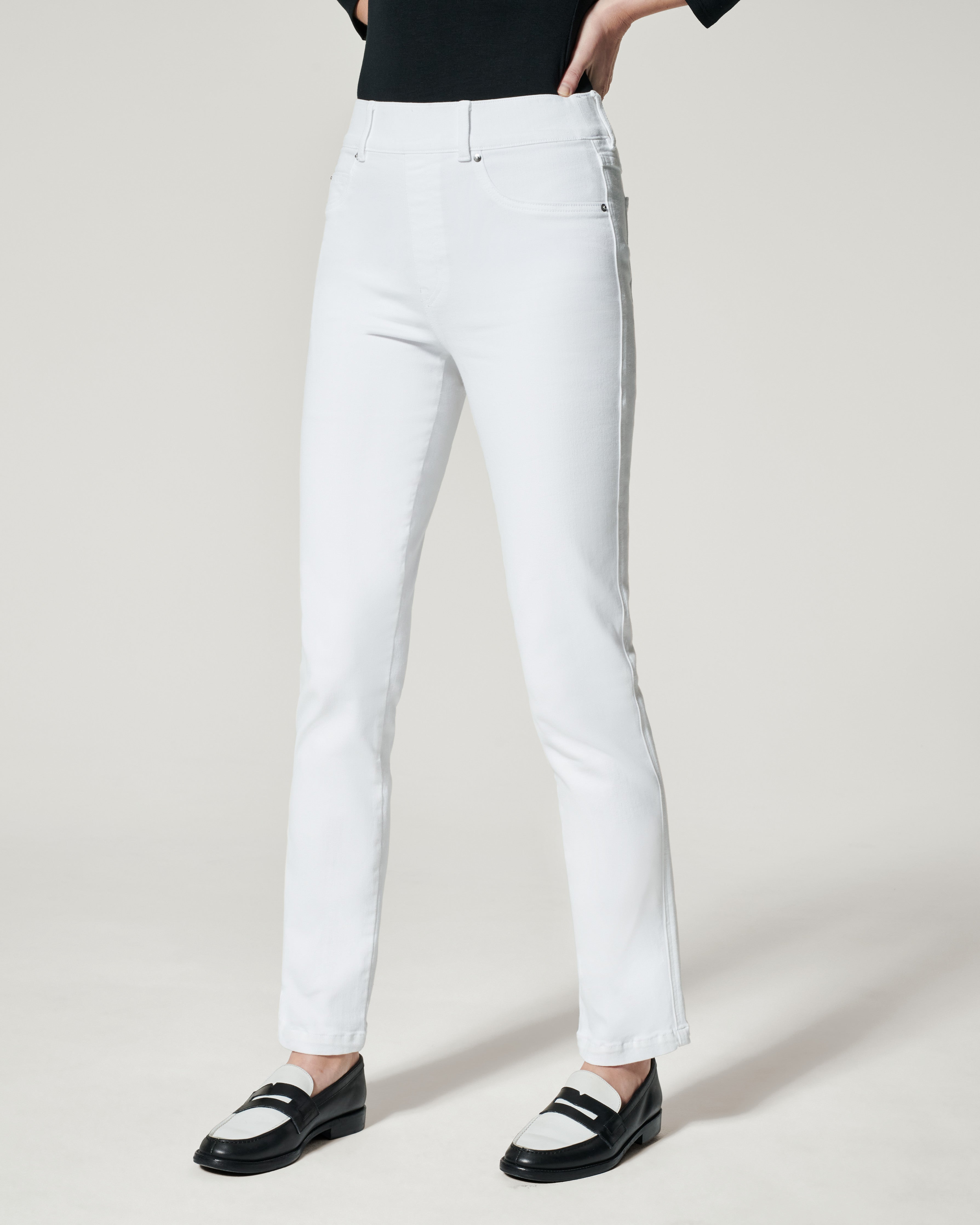 NWT New $98 SPANX Jean-ish Ankle Leggings WHITE Jeans Jeggings