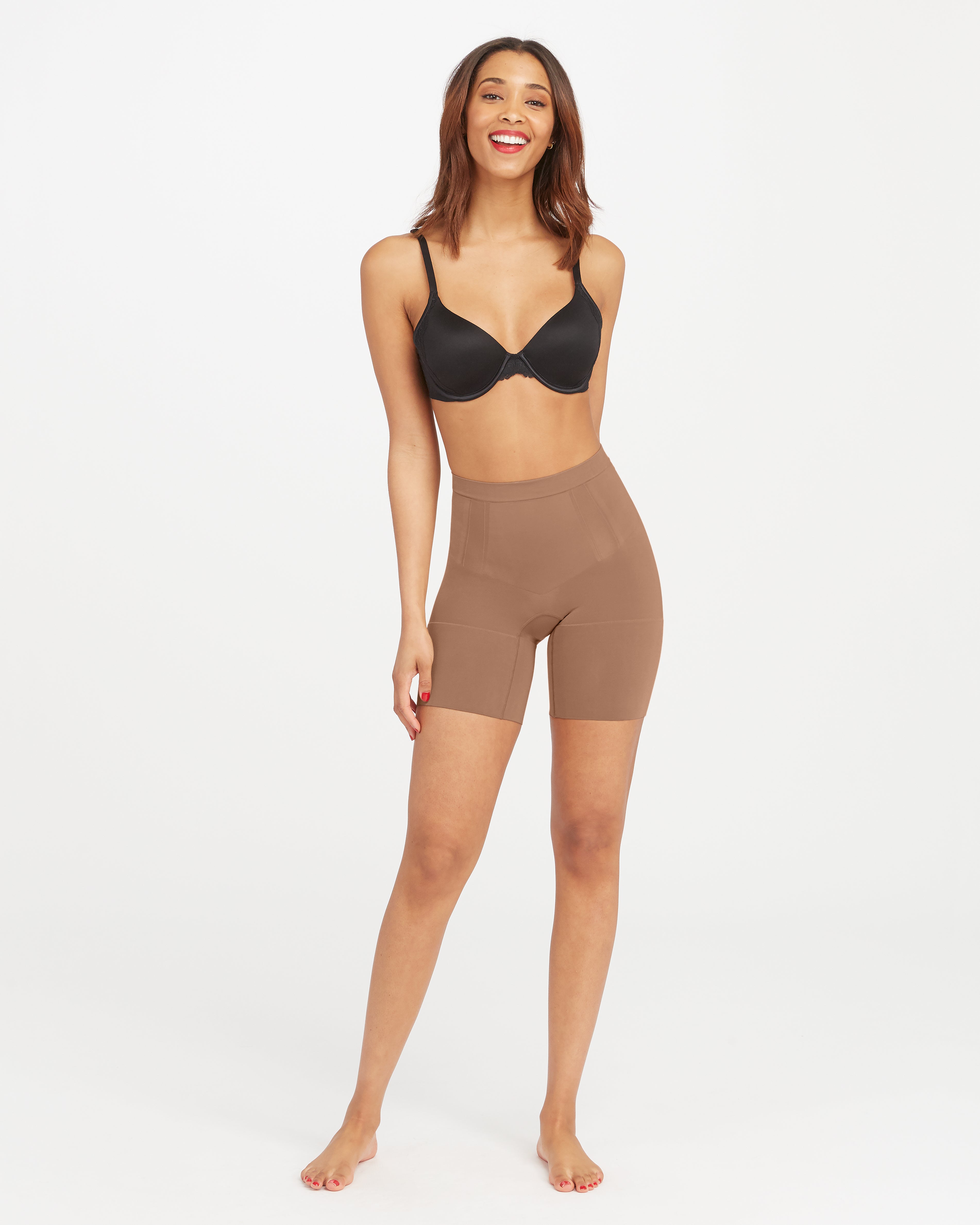 Spanx OnCore Mid Thigh Shorts Tan Size XL - $19 (70% Off Retail