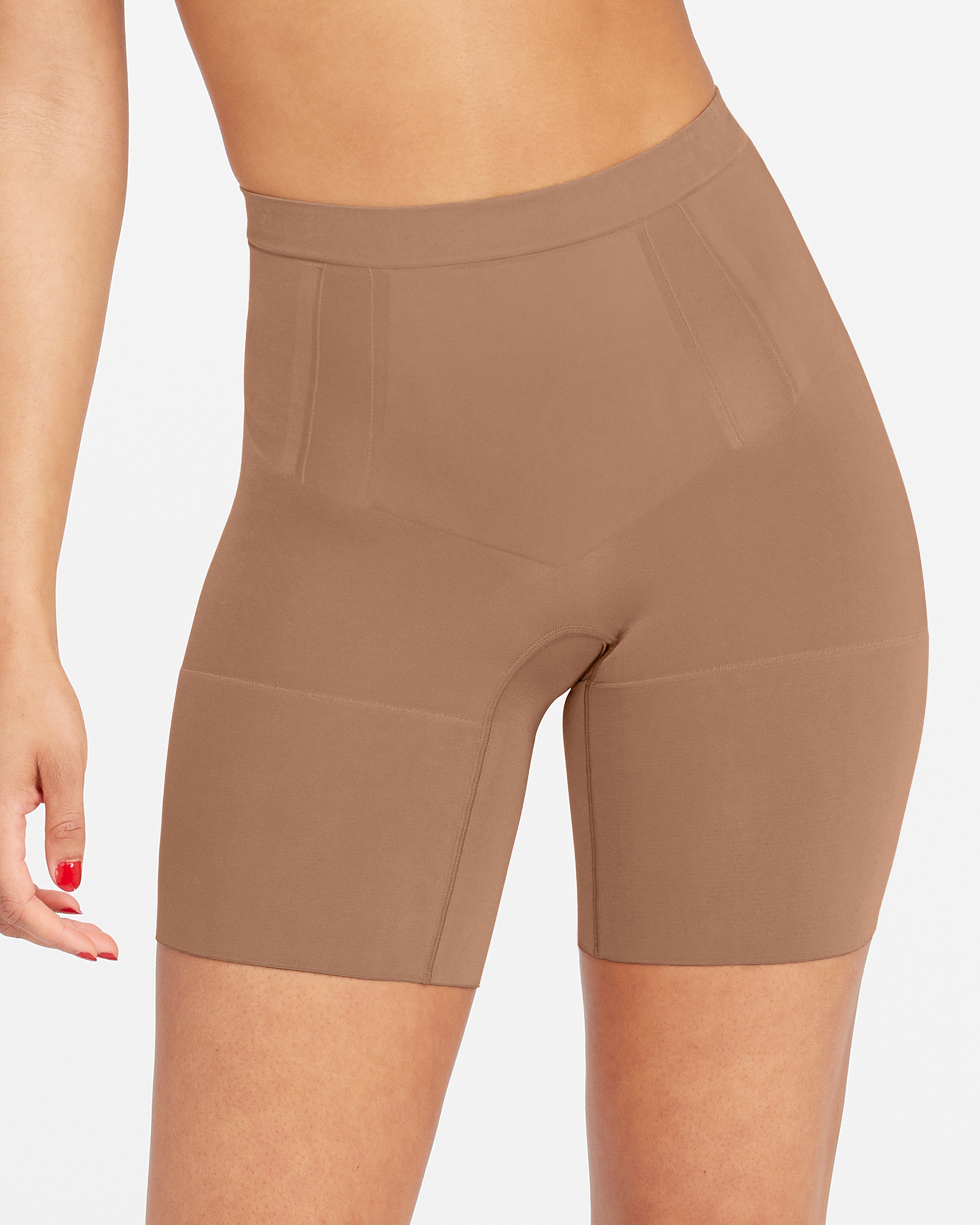 Womens SPANX brown OnCore High-Waist Mid-Thigh Shorts | Harrods #  {CountryCode}