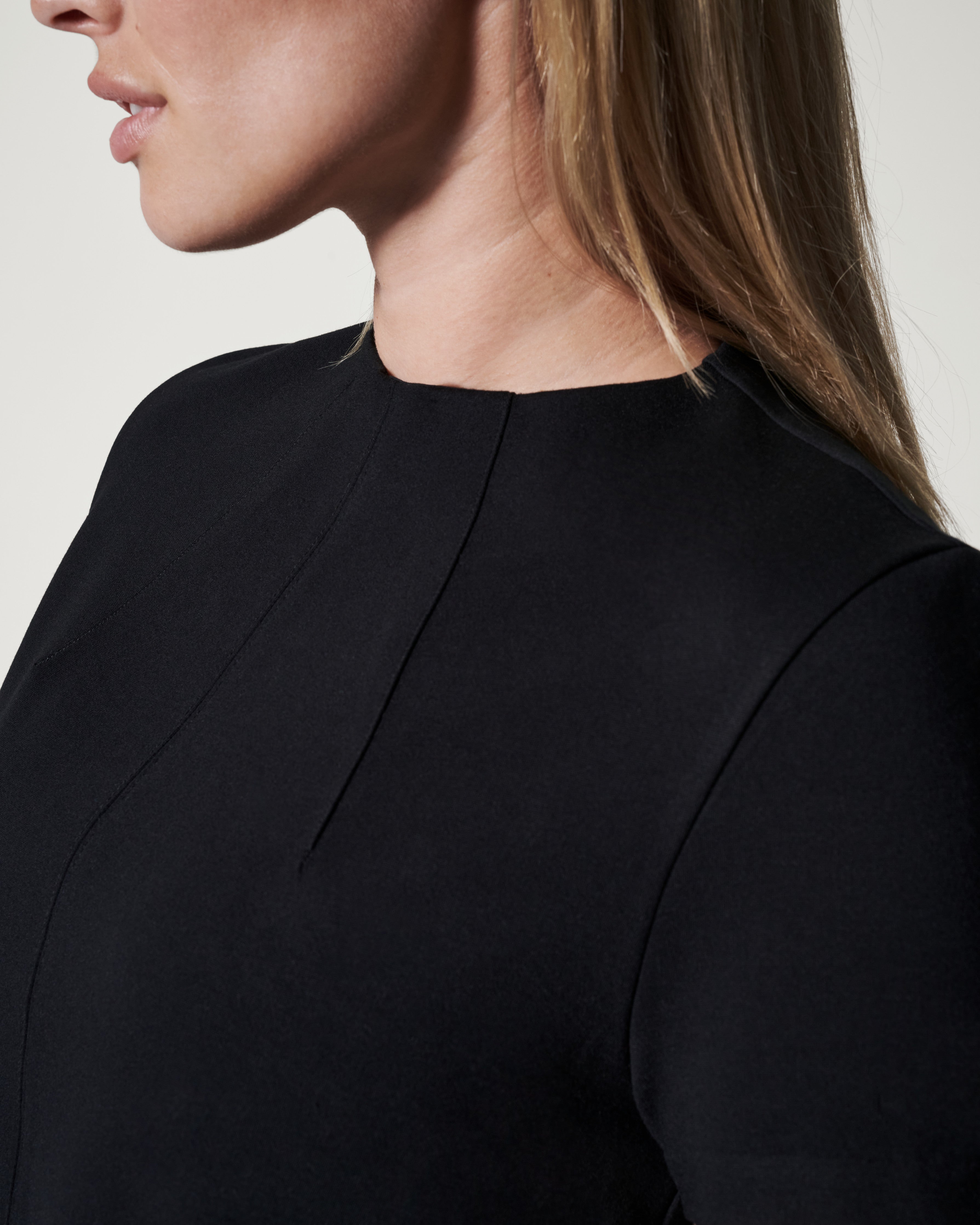 Spanx Size XS Black Modal Blend Cropped Long Short Sleeve Top