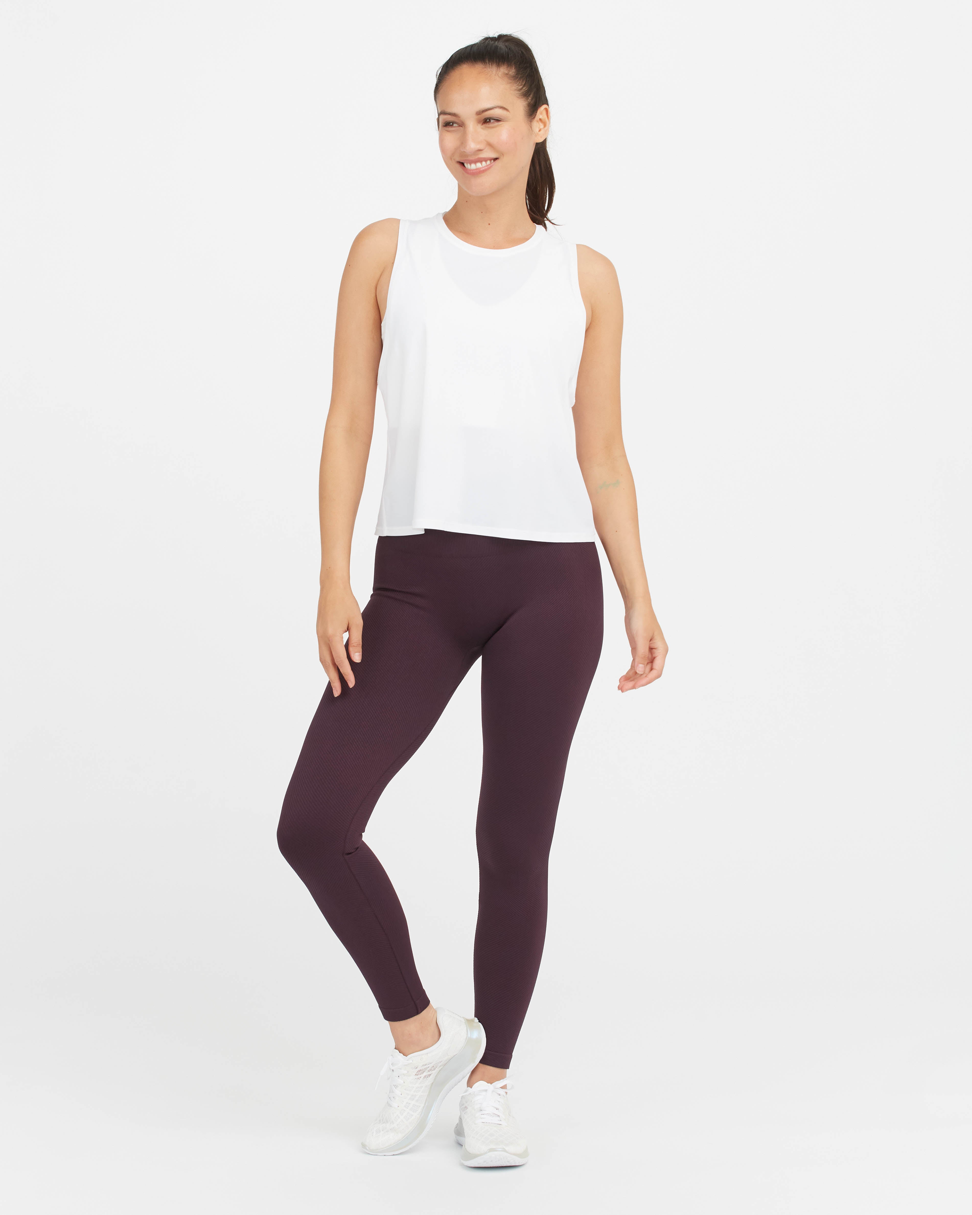 Ribbed Sculpted Seamless Top and Cropped Leggings Set