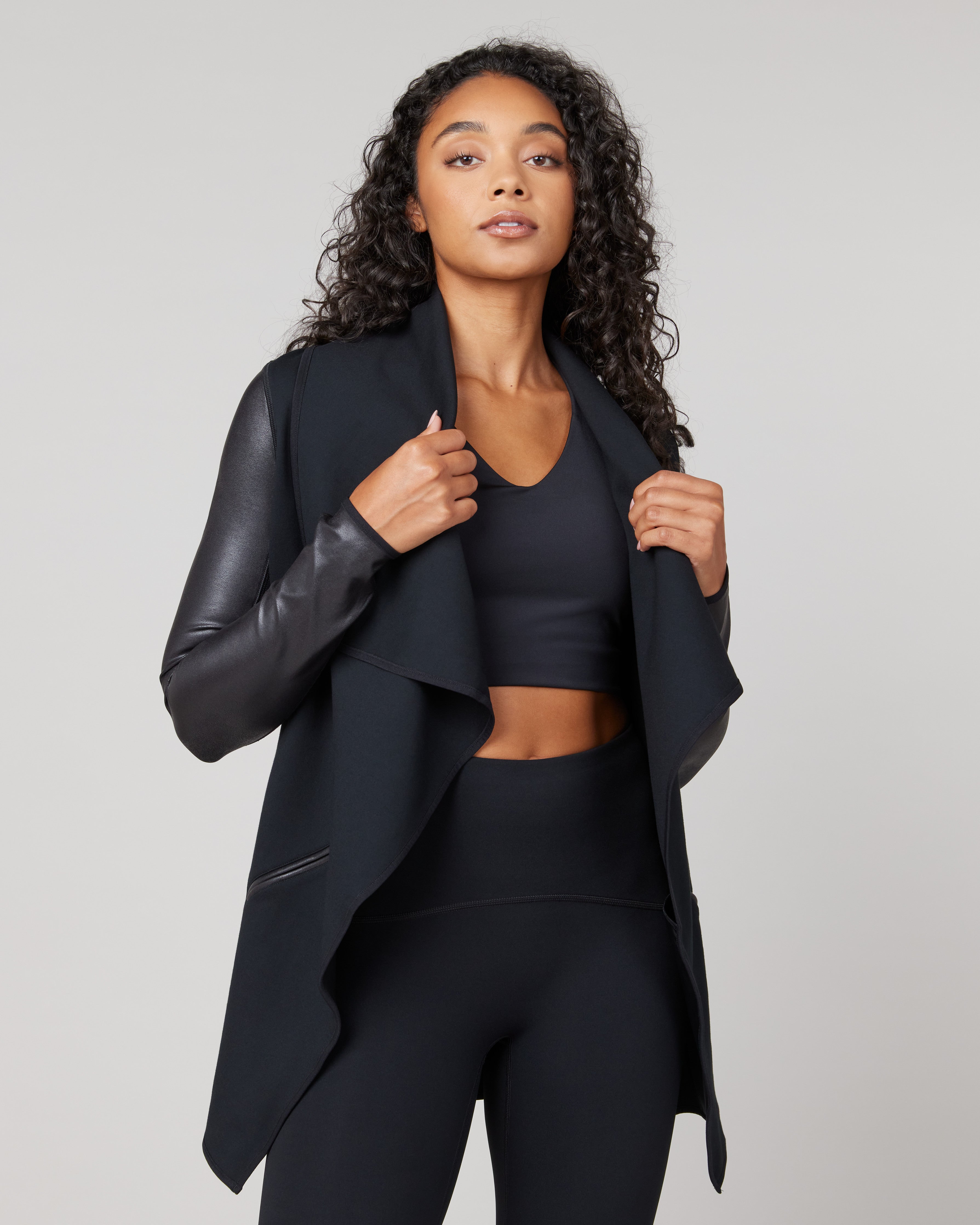 SPANX - Soyou agree? You think this jacket is really pretty? 😉 This  goes-with-everything Drape Front Jacket is buttery-soft, versatile, keeps  you cozy, and yes it's really pretty. Plus you can style