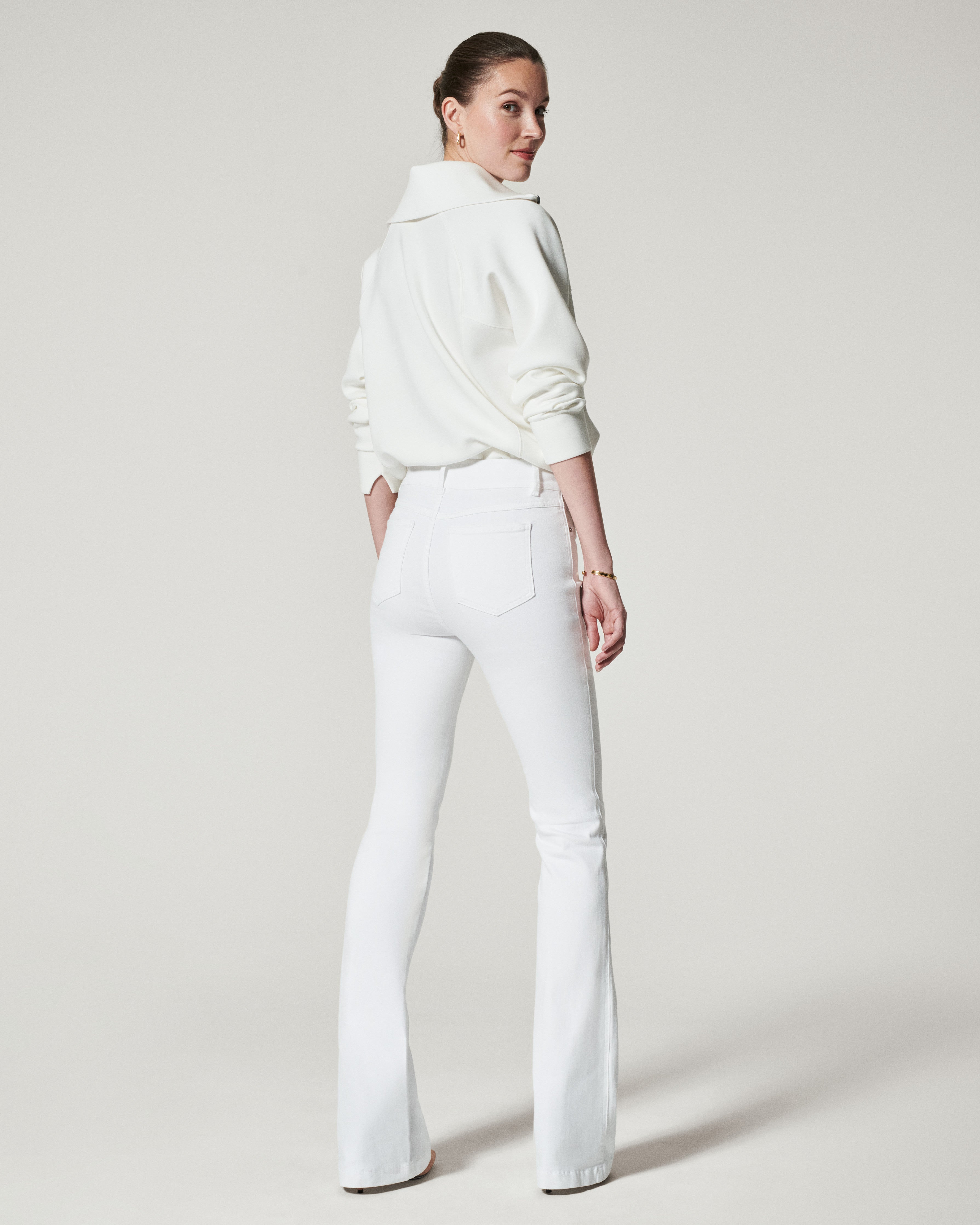 Women's White Flare Jeans with Pull-on Design | – Spanx