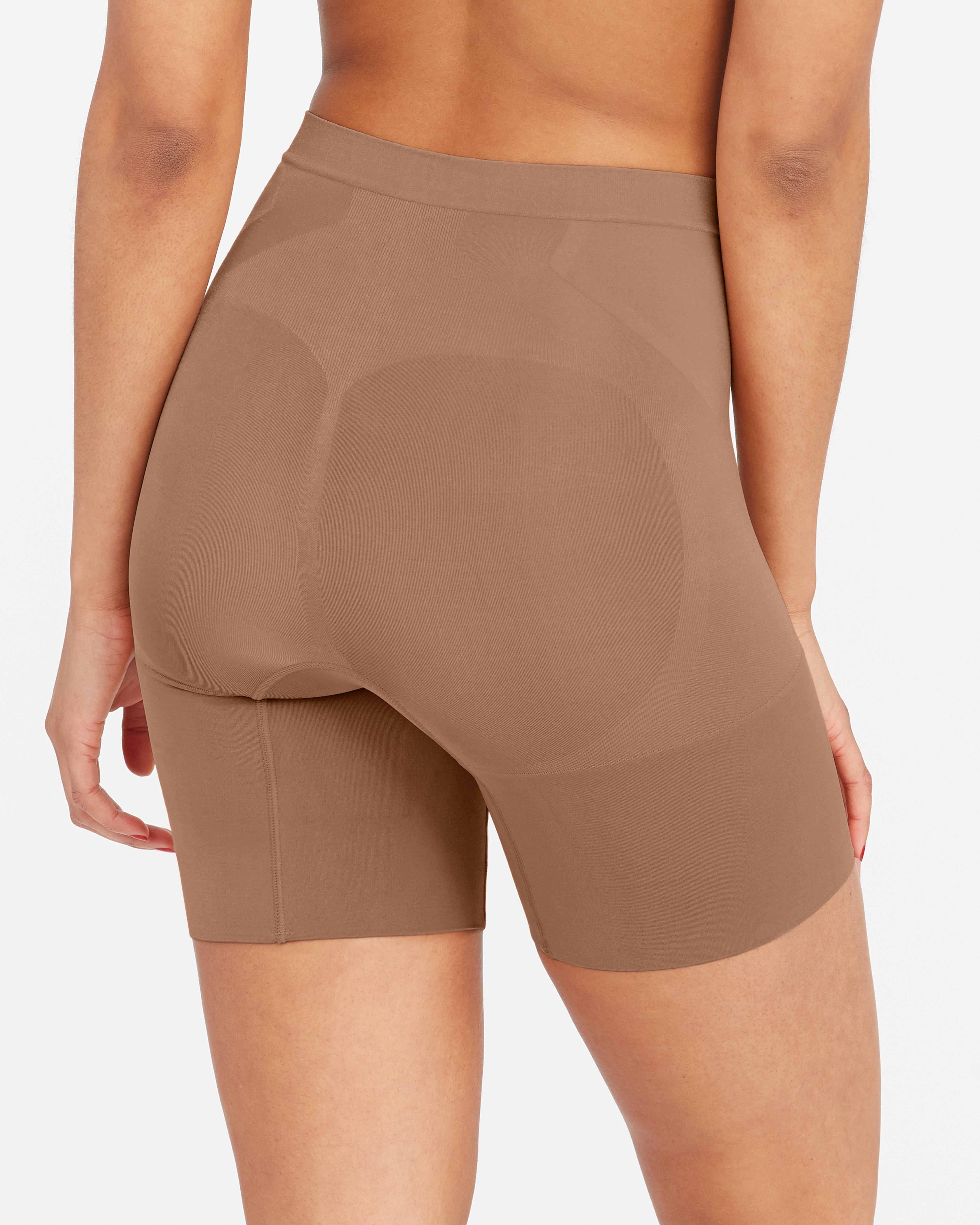 SPANX Assets Red Hot Label Mid-Thigh Primer Lightweight Slimming Shorts  (Small, Champagne Nude)