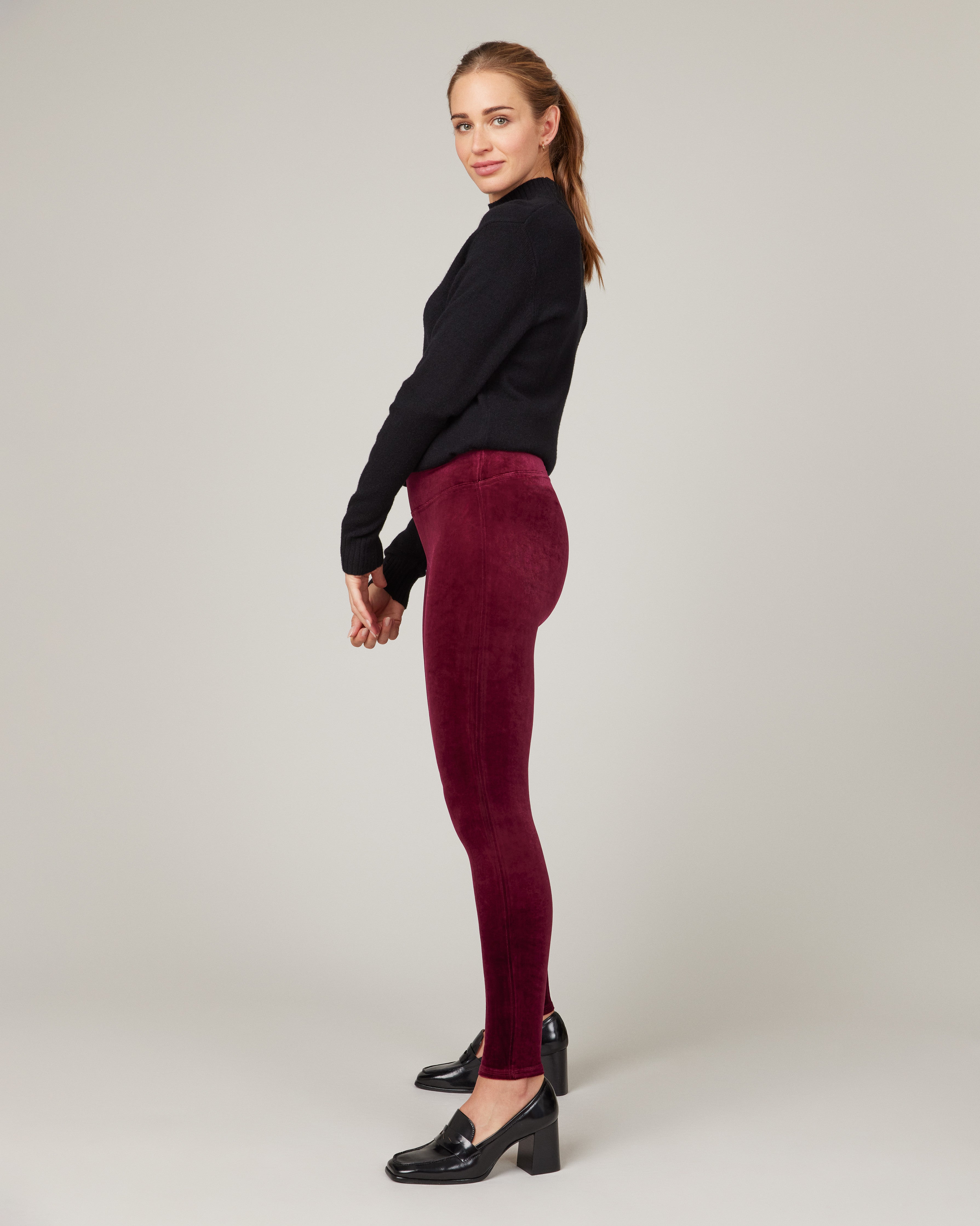 Spanx Ready To Wow! Velvet Leggings in Black Style 2070 Women's Size M