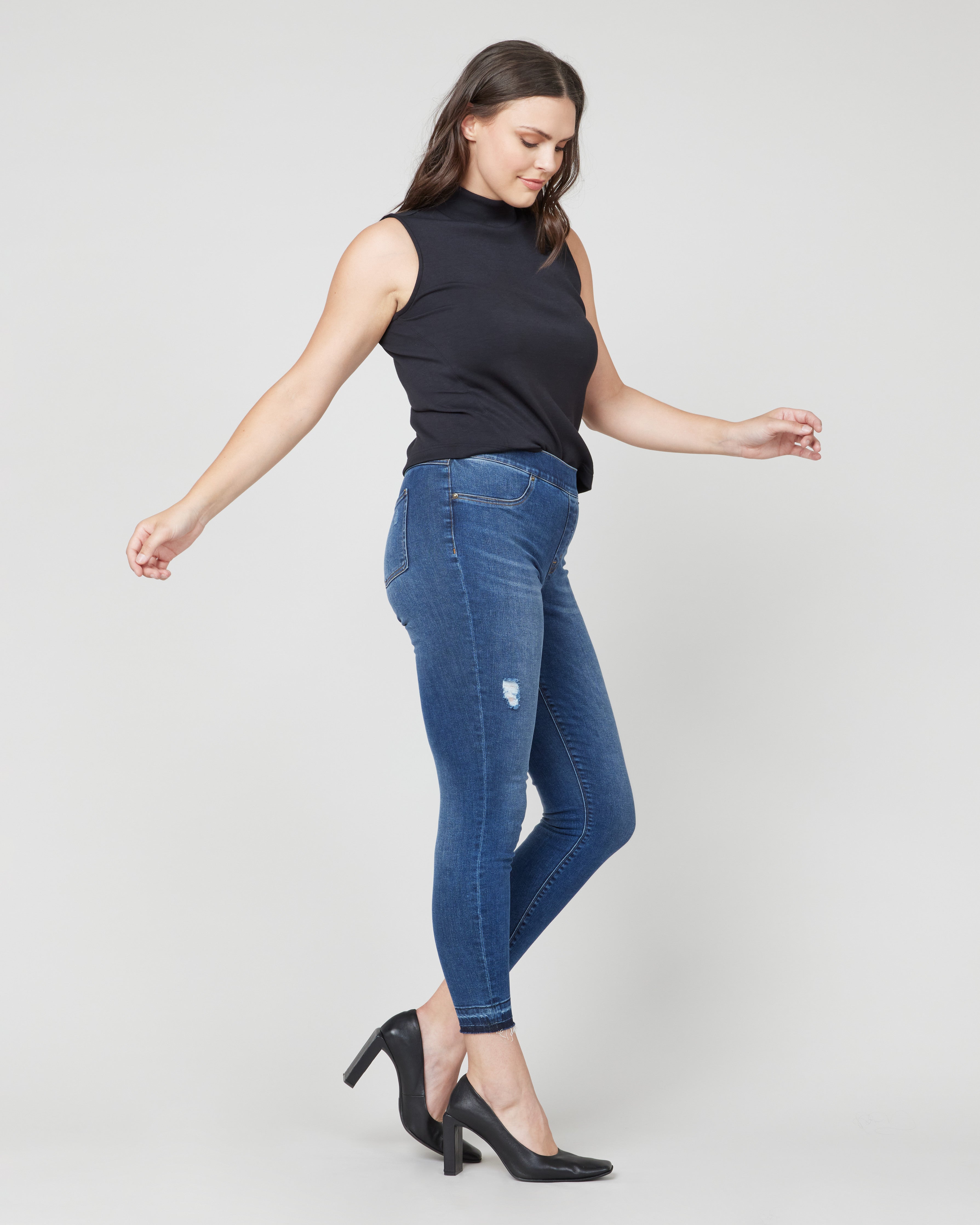 Spanx Distressed Skinny Jeans - Leggings from  UK