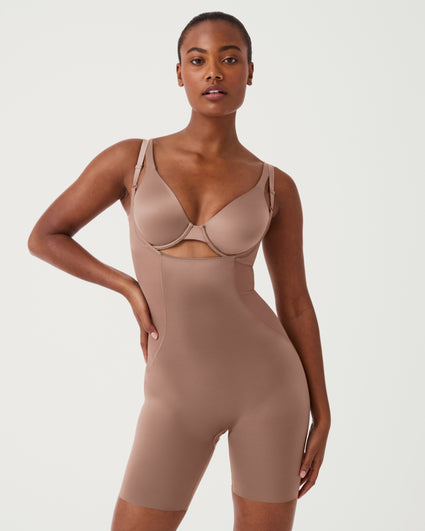 High Compression Wear-Your-Own-Bra Bodysuit, Nude, S