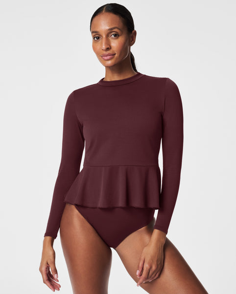 Pique Shaping Plunge Short Sleeve One Piece – Spanx