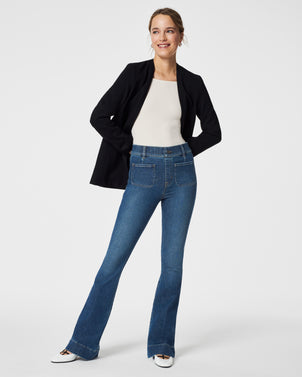 SPANX Ankle cropped high-rise straight-leg jeans