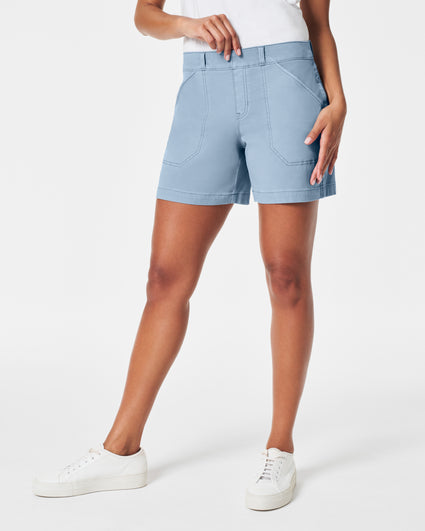 Spanx Stretch Twill Shorts, 5” Spiced Orange 20318R Small Garment Dyed $78