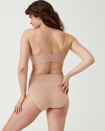Women's Seamless Tanks Tops Bra Set Female Underwear Suit Wireless Ribbed  Crop Top Bra+Panty Ladies High Waist Underpants Soft Straps Bralette,Beige  L 
