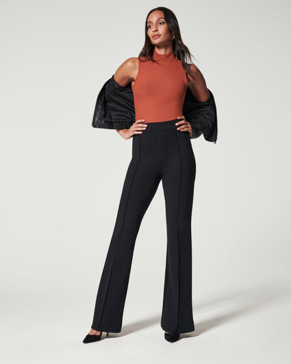 High Waisted Flared Trousers - Black