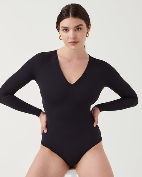 Suit Yourself Ribbed Mock Neck Sleeveless Bodysuit – Spanx