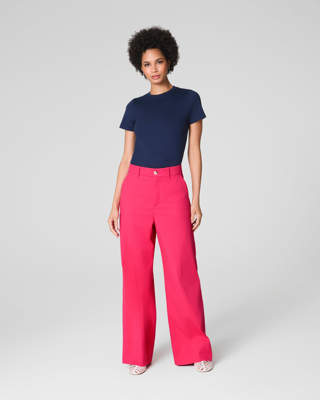 SPANXsupersmooth™ Stretch Twill Cropped Wide Leg Pant