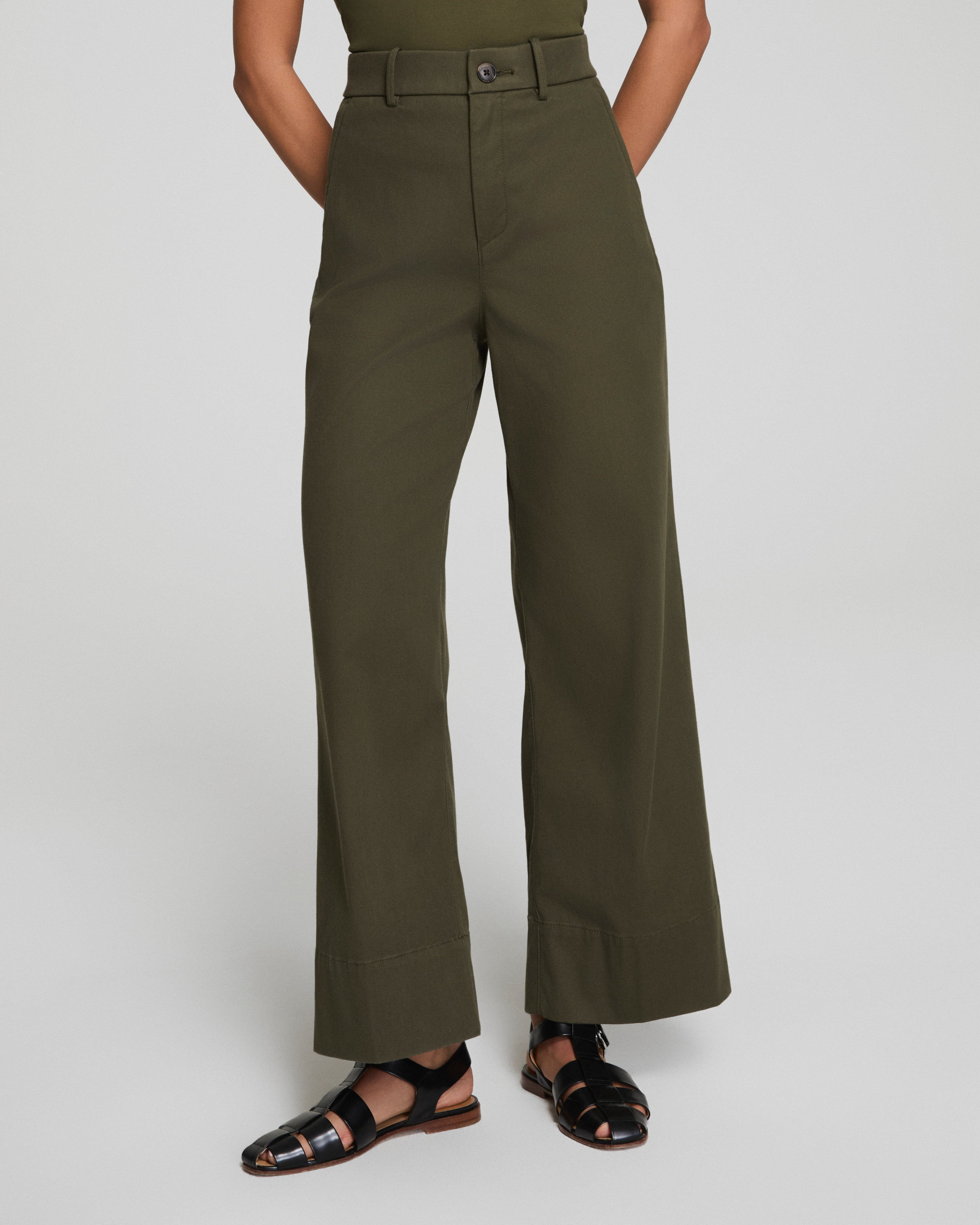 SPANXsupersmooth™ Stretch Twill Cropped Wide Leg Pant