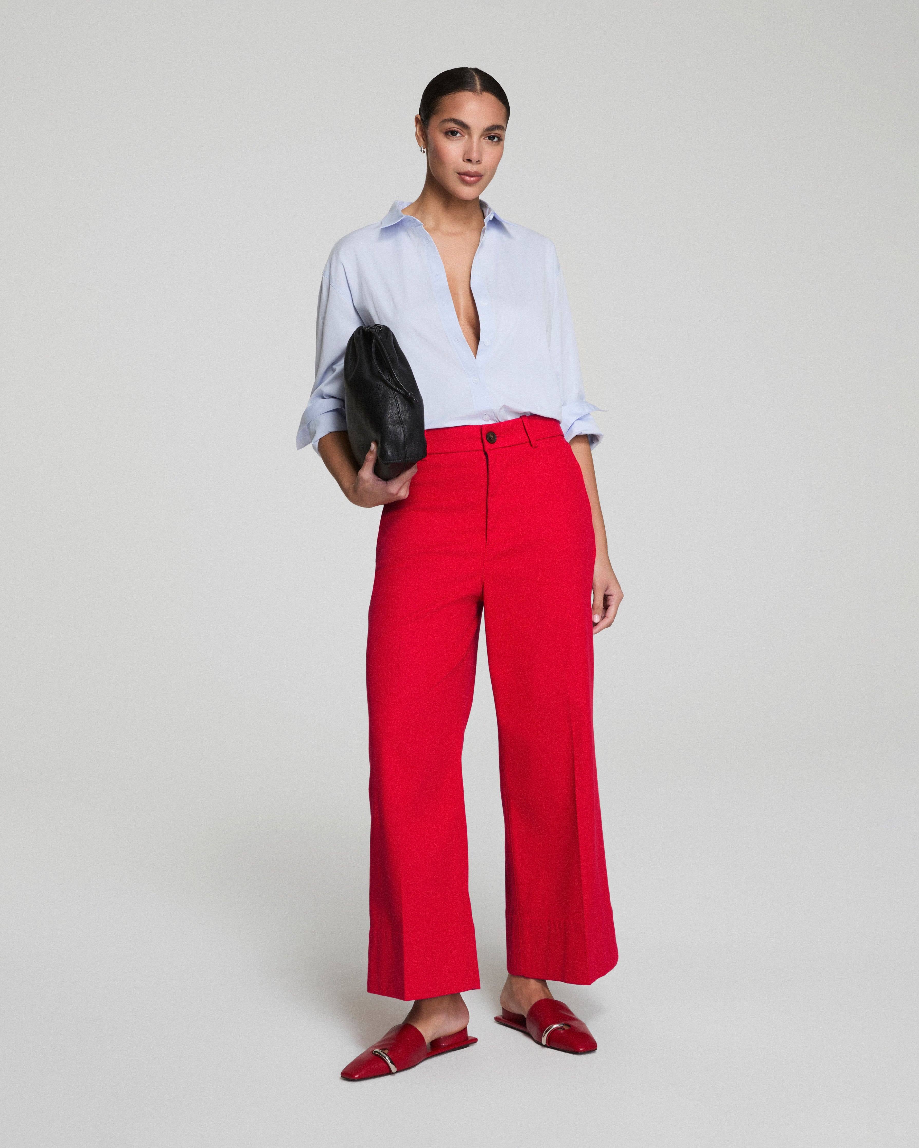 SPANXsupersmooth™ Stretch Twill Cropped Wide Leg Pant