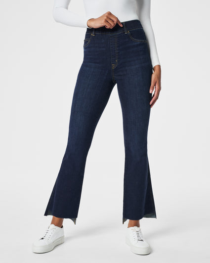 Spanx - Black Wash Cropped Flare Jeans - Select Size