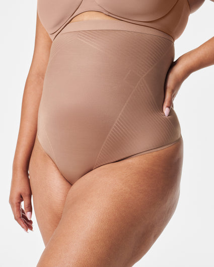 Spanx Suit Your Fancy High Waisted Thong Shaper $64 Size XL Beige Panty  #10196R
