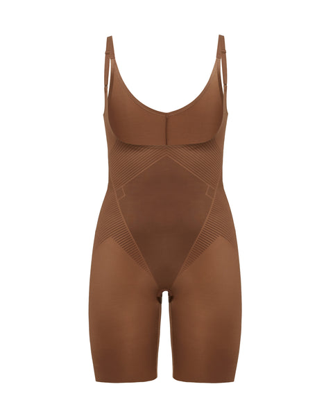 Spanx Thinstincts Open-Bust Mid-Thigh Bodysuit - Soft Nude • Price »