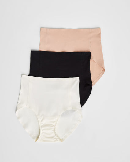 Hanes Premium Women's 3pk Smoothing Seamless Briefs Underwear - Basic Pack  Beige/Light Brown/Black 5