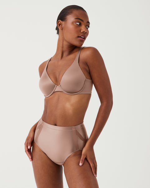 Spanx Seamless Shaping lingerie set in mid-beige