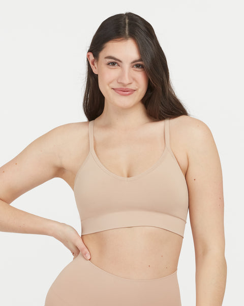 Spanx Seamless contouring longline cami bralette in mid-beige