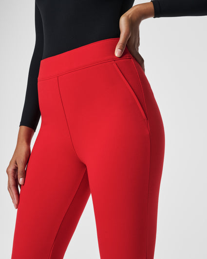 Spanx Size XS Scarlet Red Rayon Blend Wide Leg Carpenter Pocket Pants