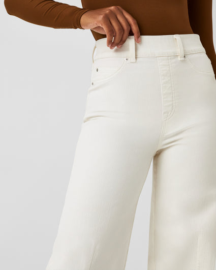 Seamed Front Wide Leg Jeans, Ecru – Spanx