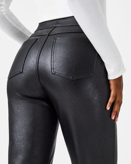 Leather-Like Straight Leg Pant