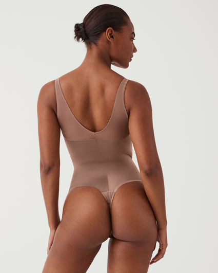 Spanx contouring Satin thong in linen white