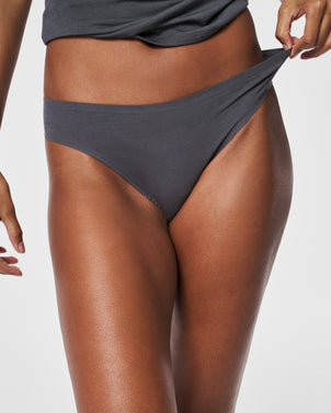 Spanx Cotton Control contouring thong in black