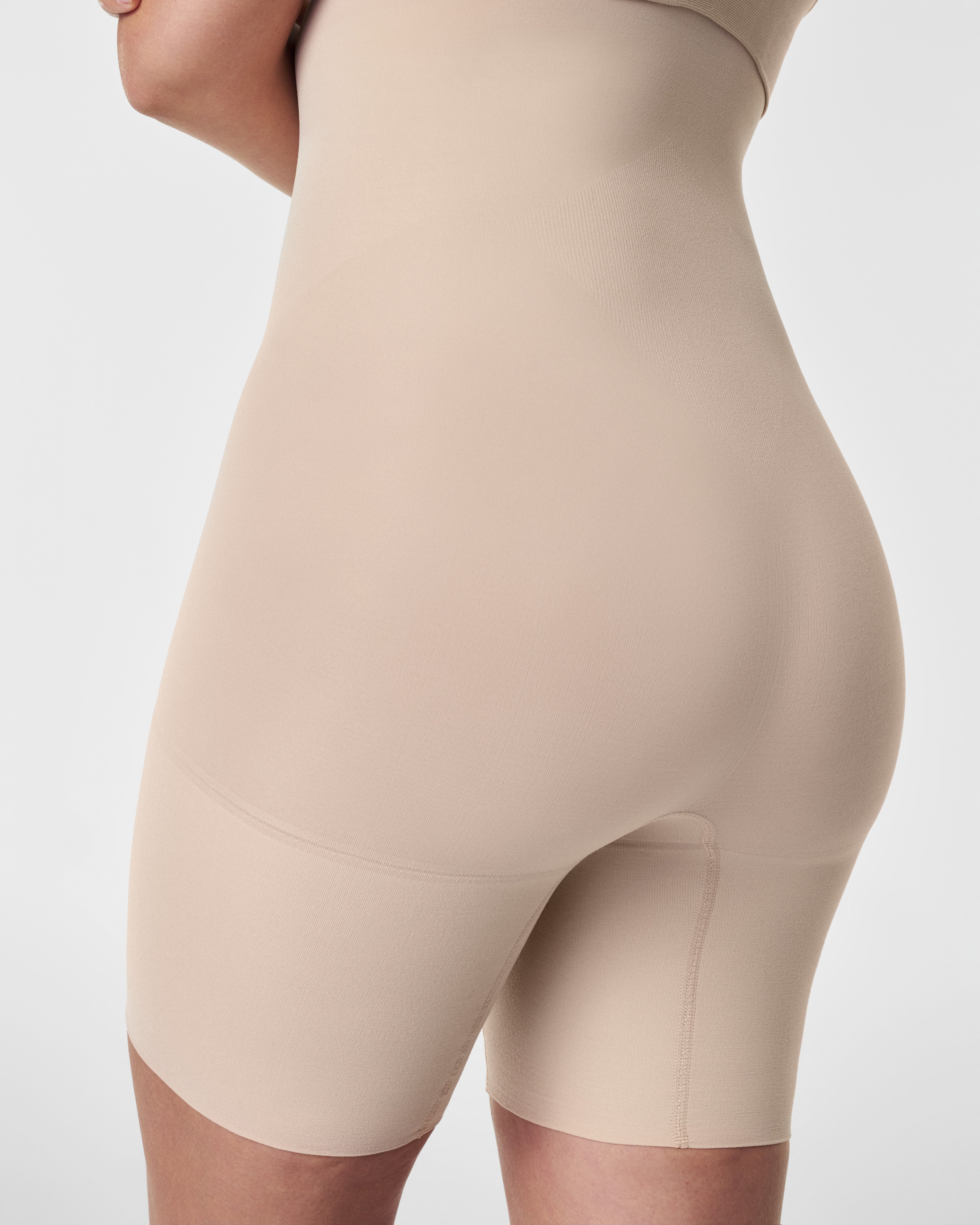 Spanx Everyday Shaping High Waist Mid Thigh Shorts Cafe AU Lait