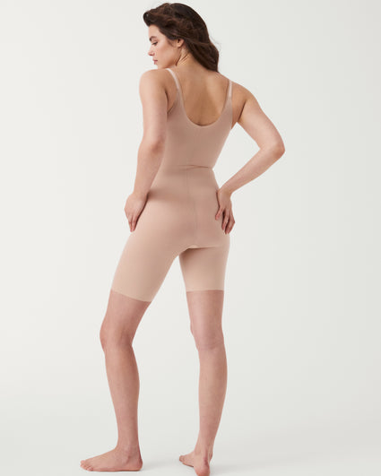 Reiss Champagne Spanx Shapewear Open-Bust Mid-Thigh Bodysuit