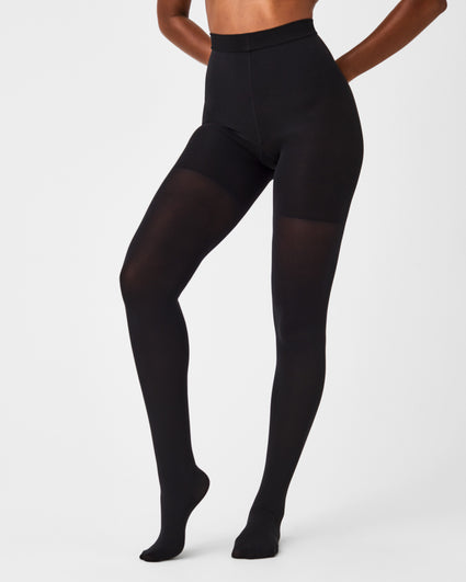 NWT $42 SPANX Size D HEART-TO-HEART TIGHT-END SHAPING TIGHTS Very Black  20237R