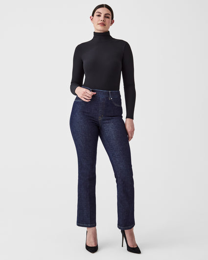 SPANX, Denim Daze ✨ Pair our leg-lengthening Flare Jeans with our Ribbed  One Shoulder Bodysuit for the perfect date night styling and we re
